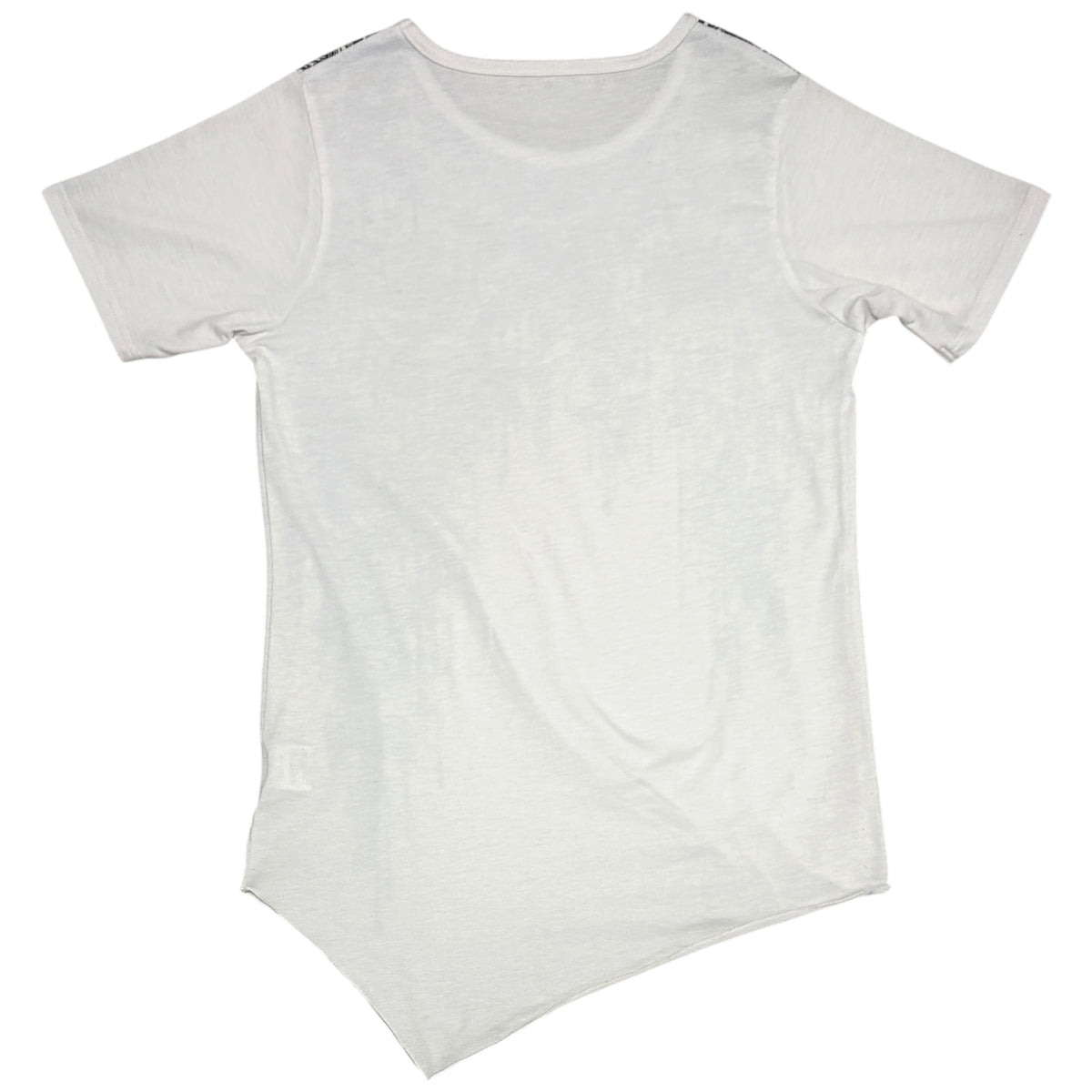 Japanese brand asymmetric floral print white drape T-shirt