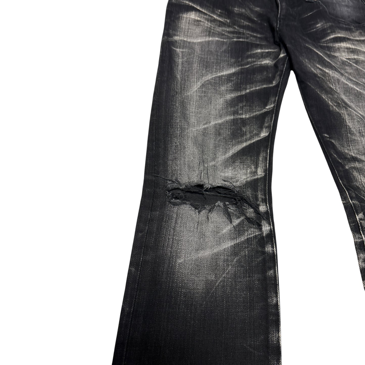 Tornado Mart black grey claw mark grey bootcut denim jeans