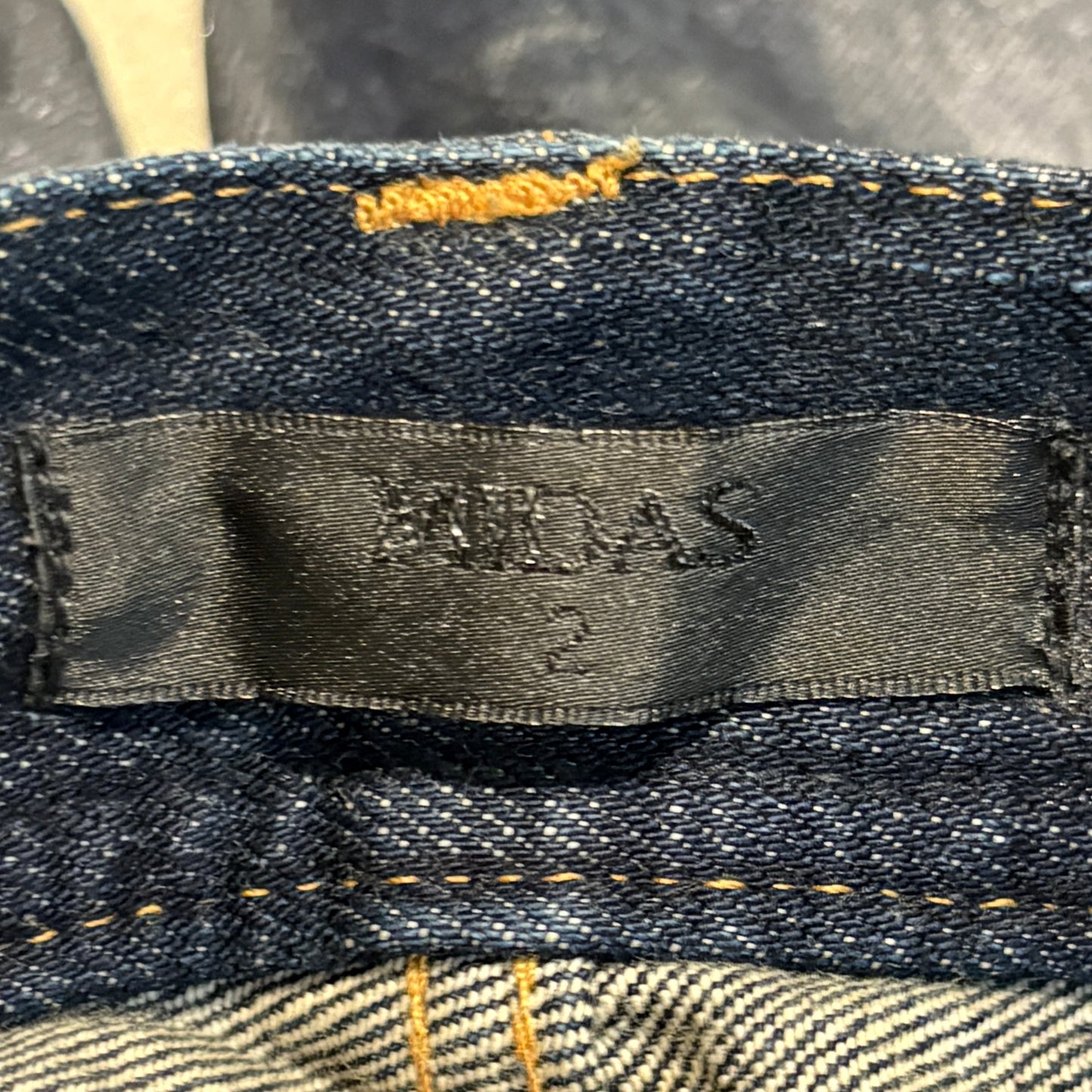 Midas waxed & painted blue grey bootcut denim jeans