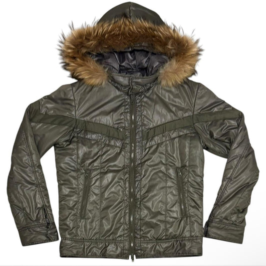 Takeo Kikuchi reversible check raccoon fur hood lightweight windbreaker jacket RRP
£350