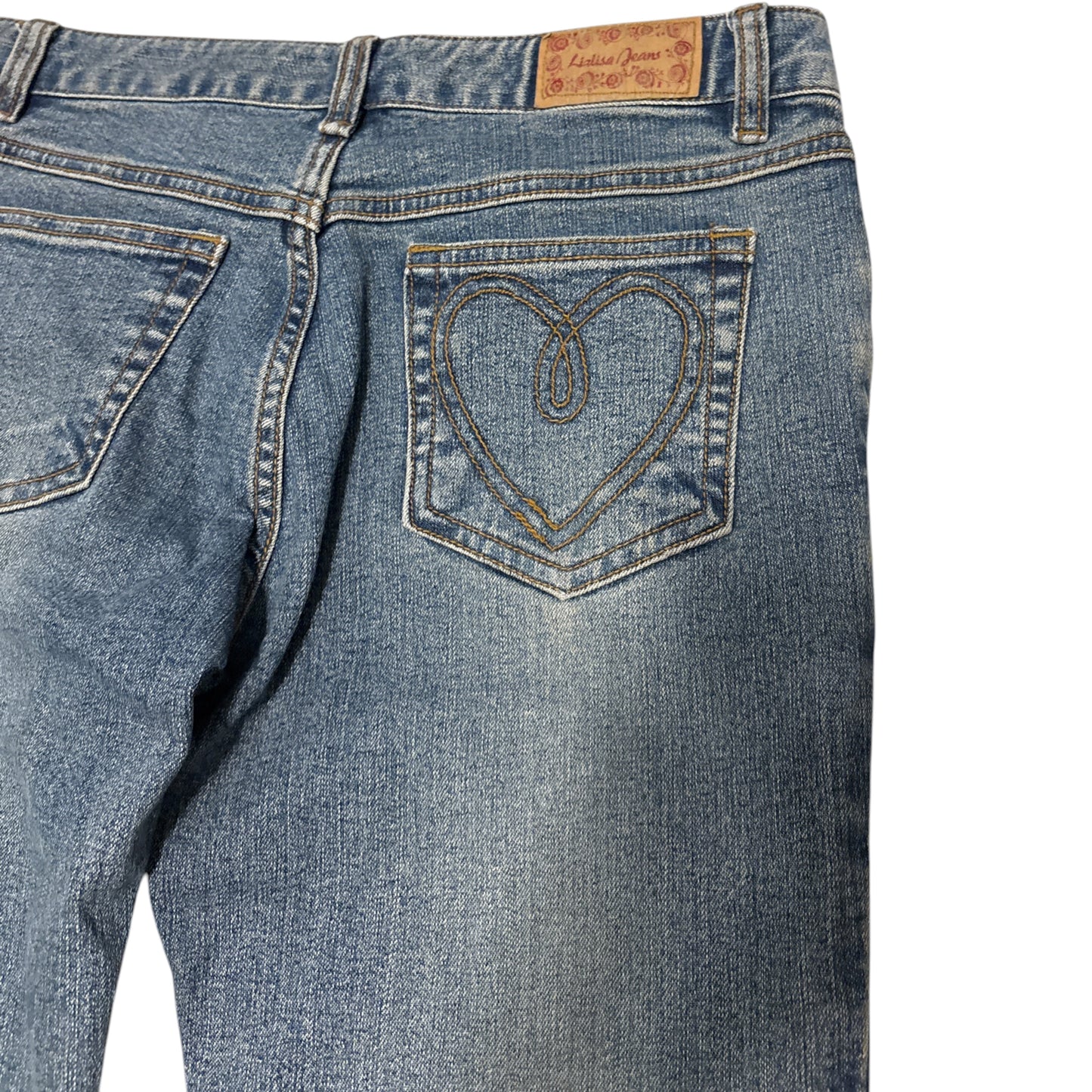 Liz Lisa lace up bootcut denim w/ embroided heart pocket