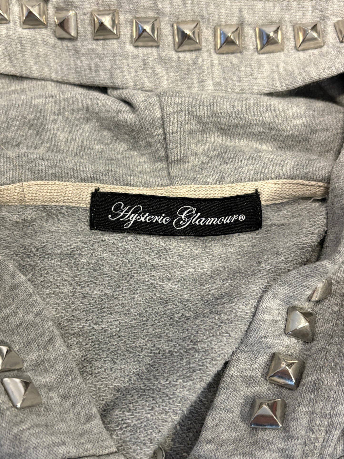 Hysteric Glamour grey studded zip hoodie