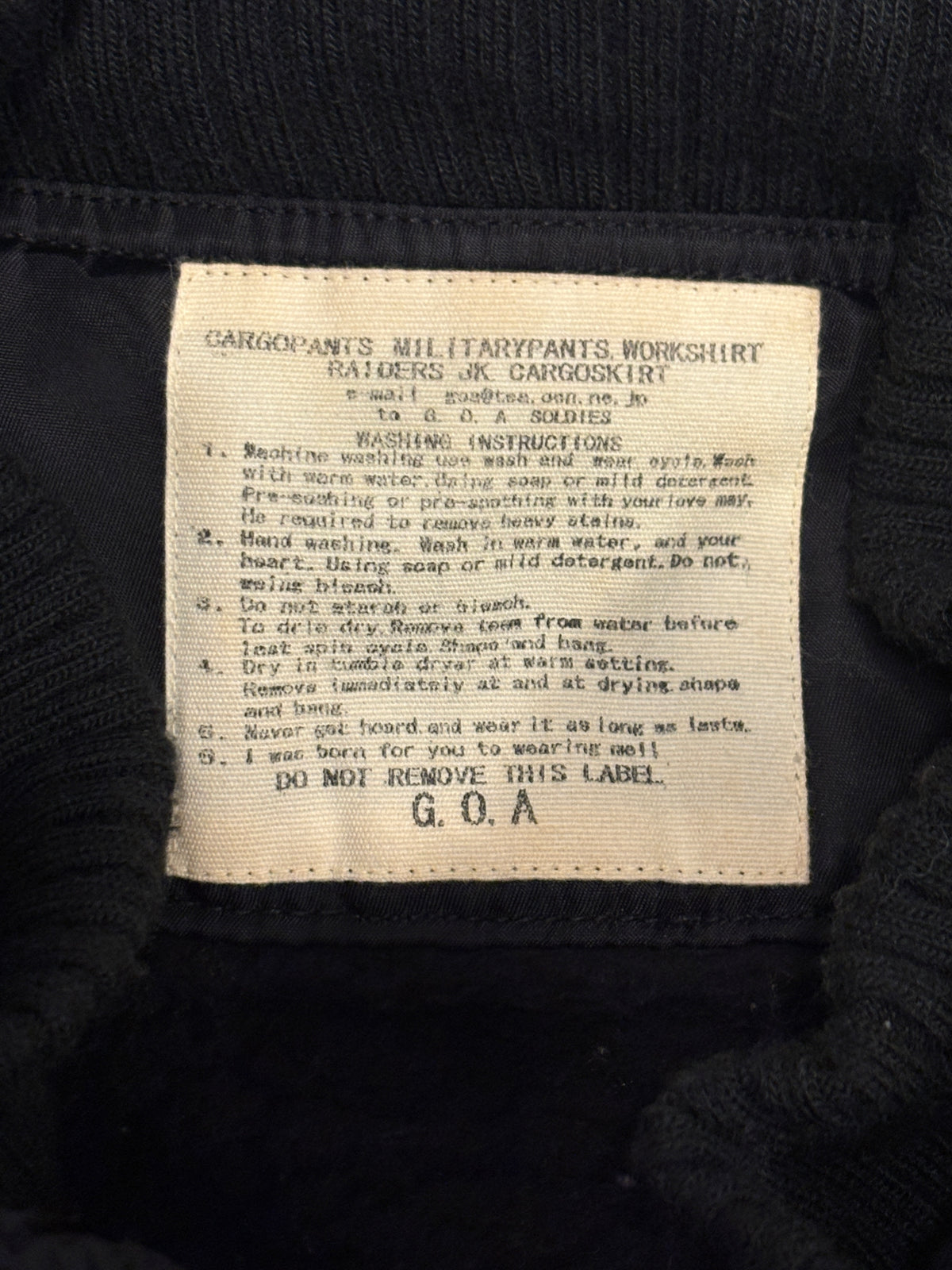Goa bono hood nylon utility bomber jacket w/ cotton fleece ends