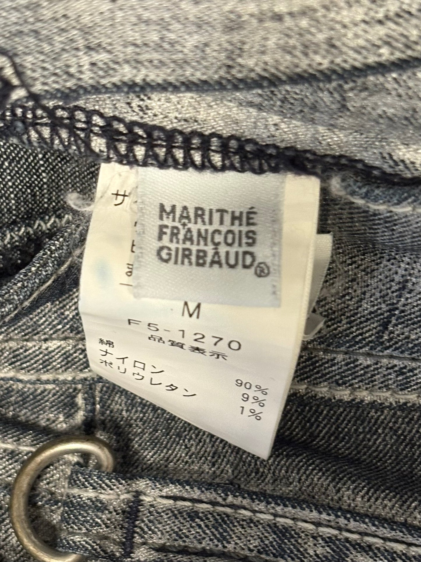 Marithe Francois Girbaud grey jeans w button
bootcuts