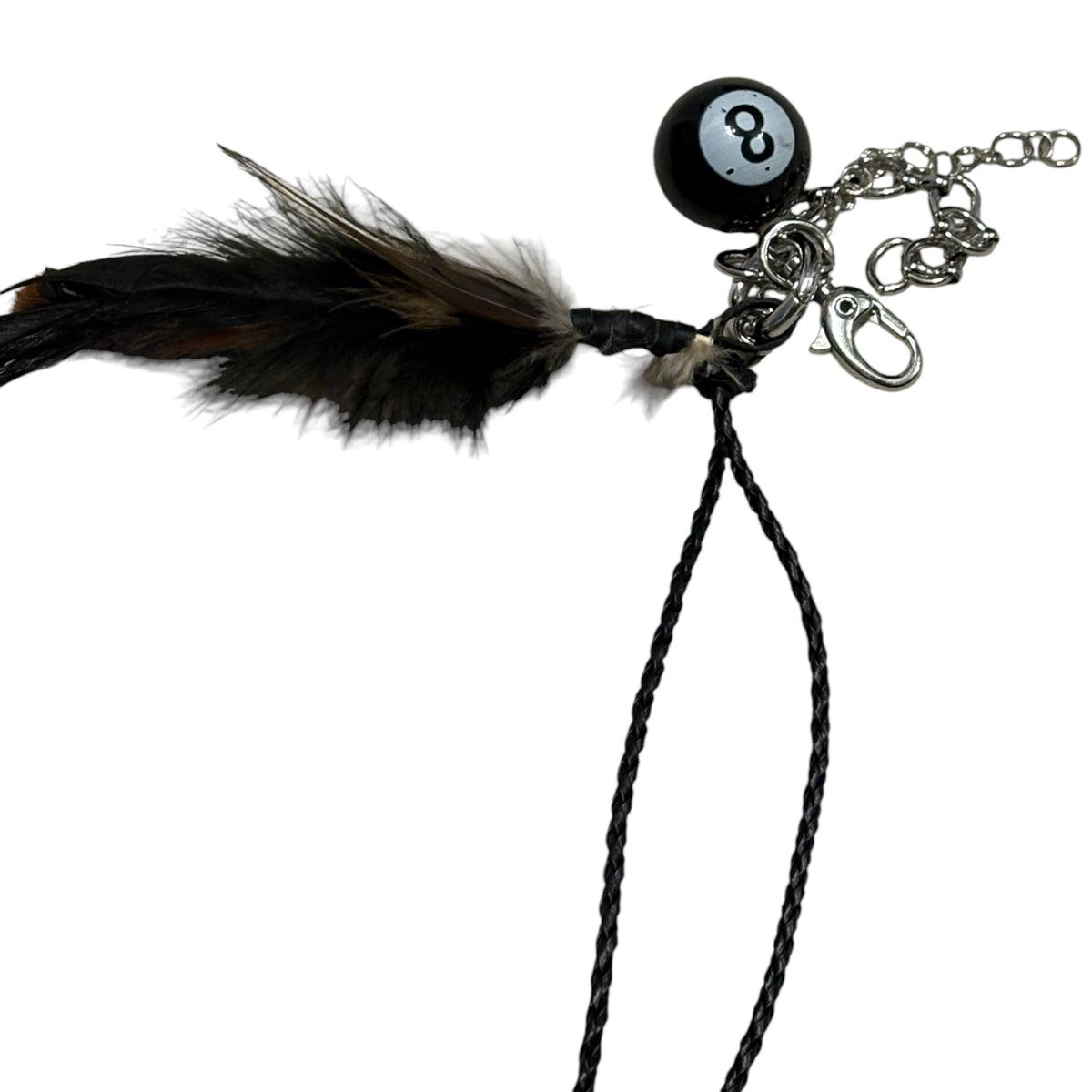 Japanese handmade 8 Ball feather charm