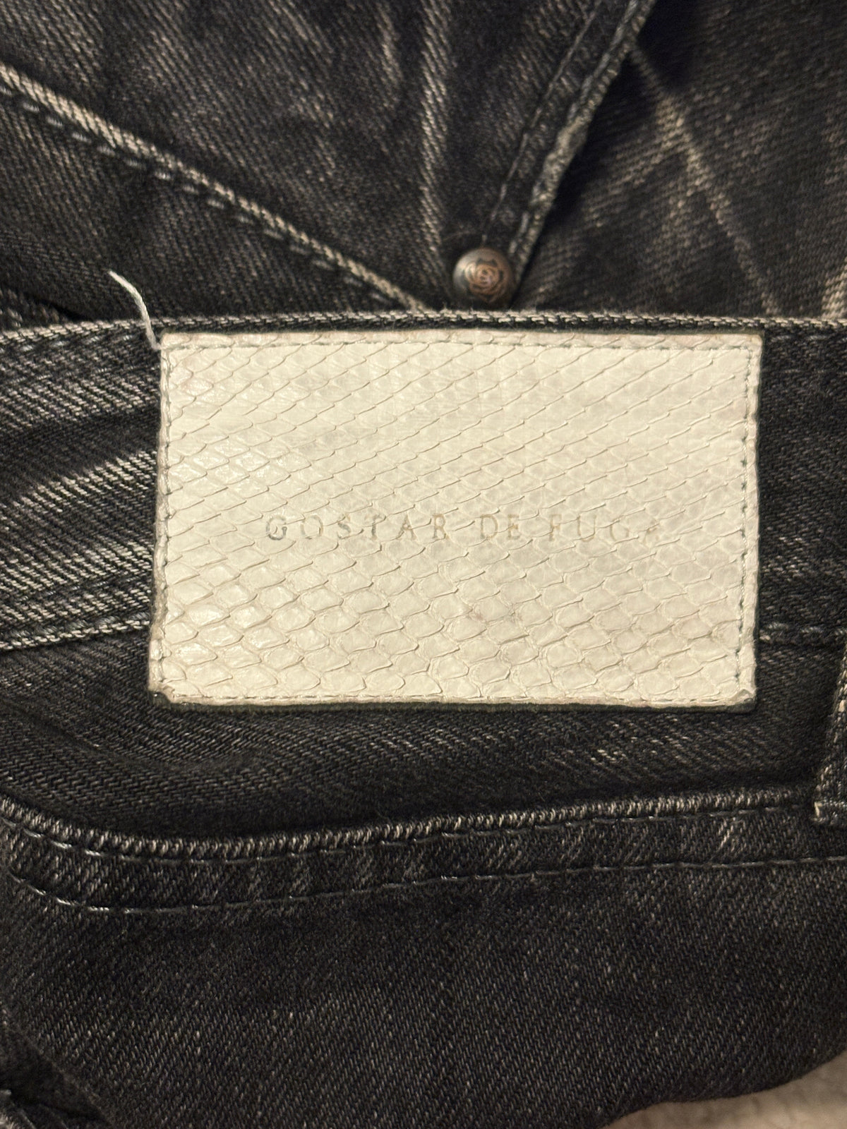 Fuga grey whiskered bootcut distressed denim jeans