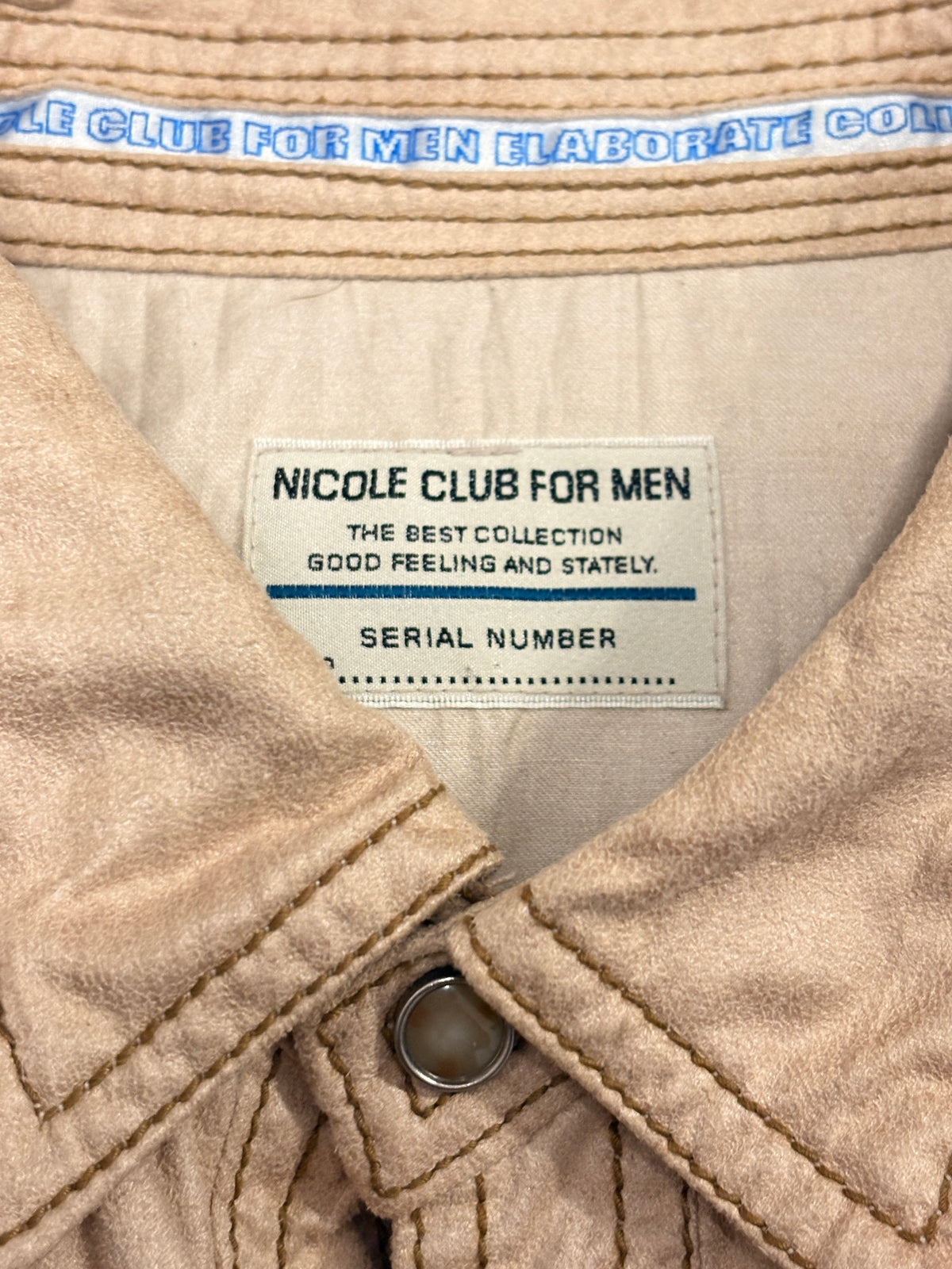 Nicole Club light beige western style studded denim shirt jacket