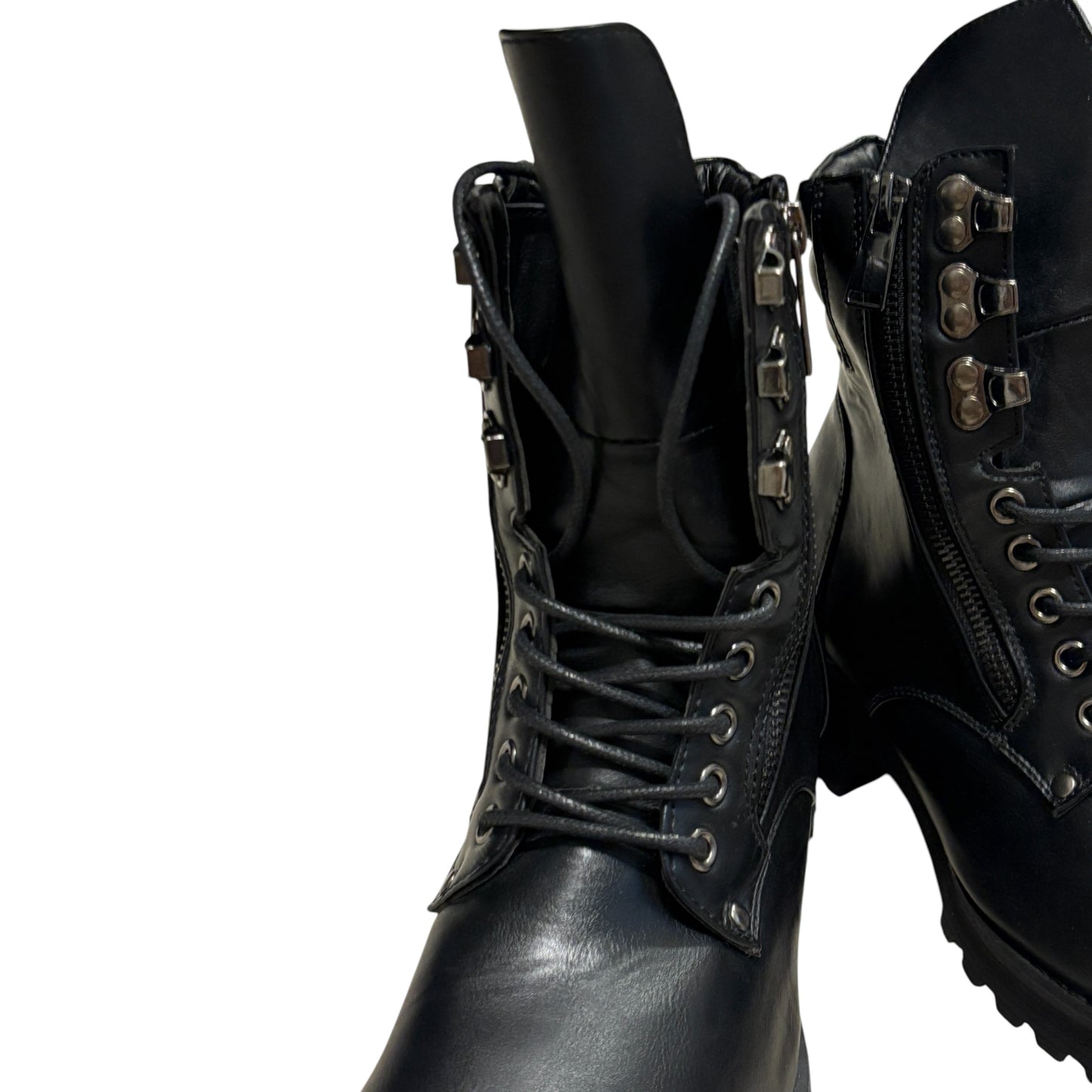 Japanese brand Boredom black studded side zipper ankle boots