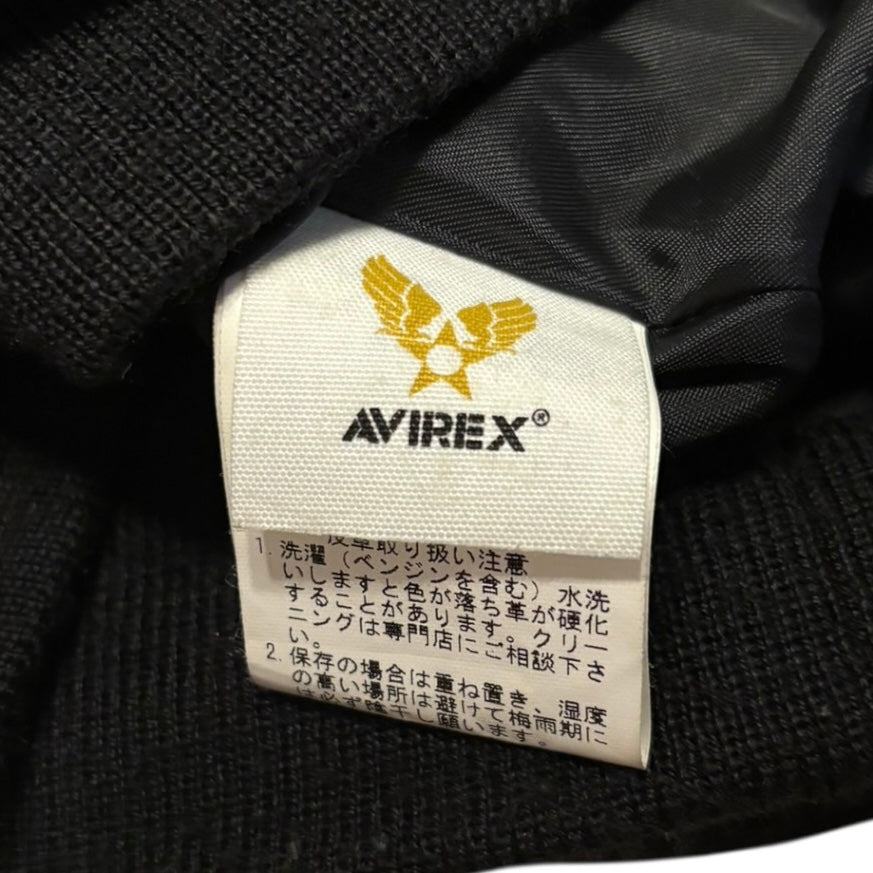 Japanese Avirex lambskin leather hooded multipocket jacket
