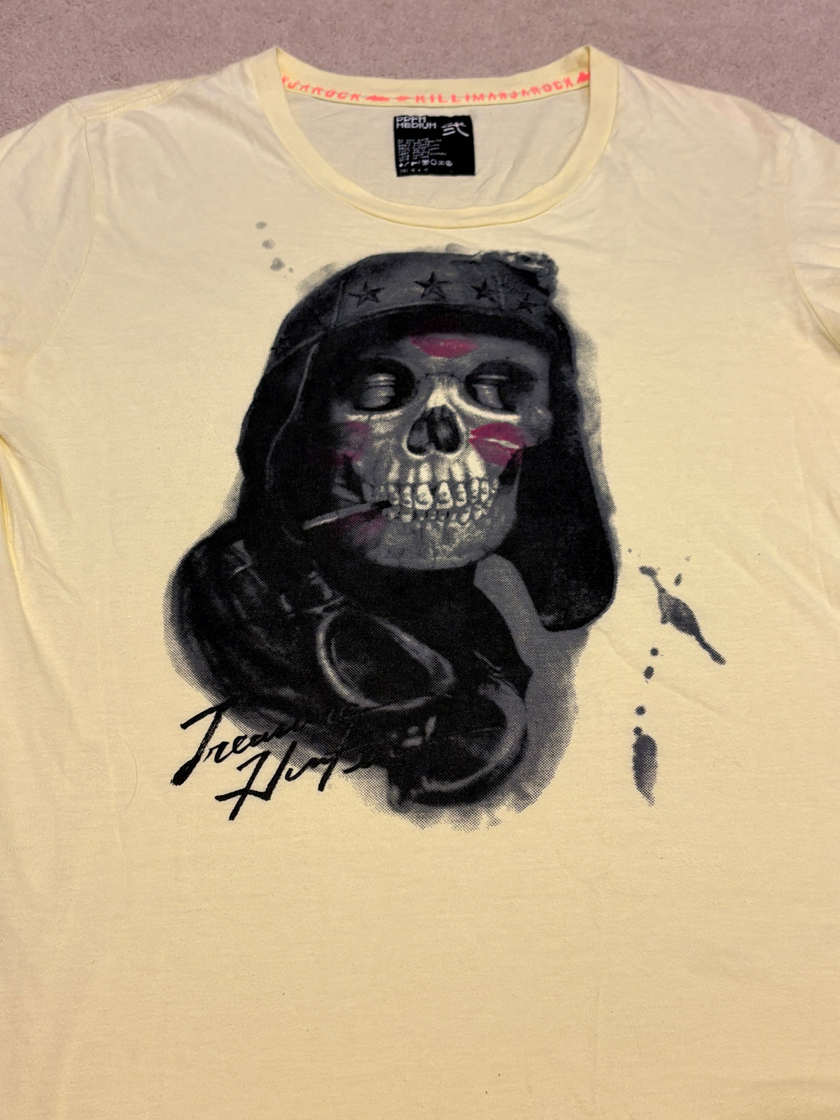 PPFM yellow skull soldier graphic T-shirt