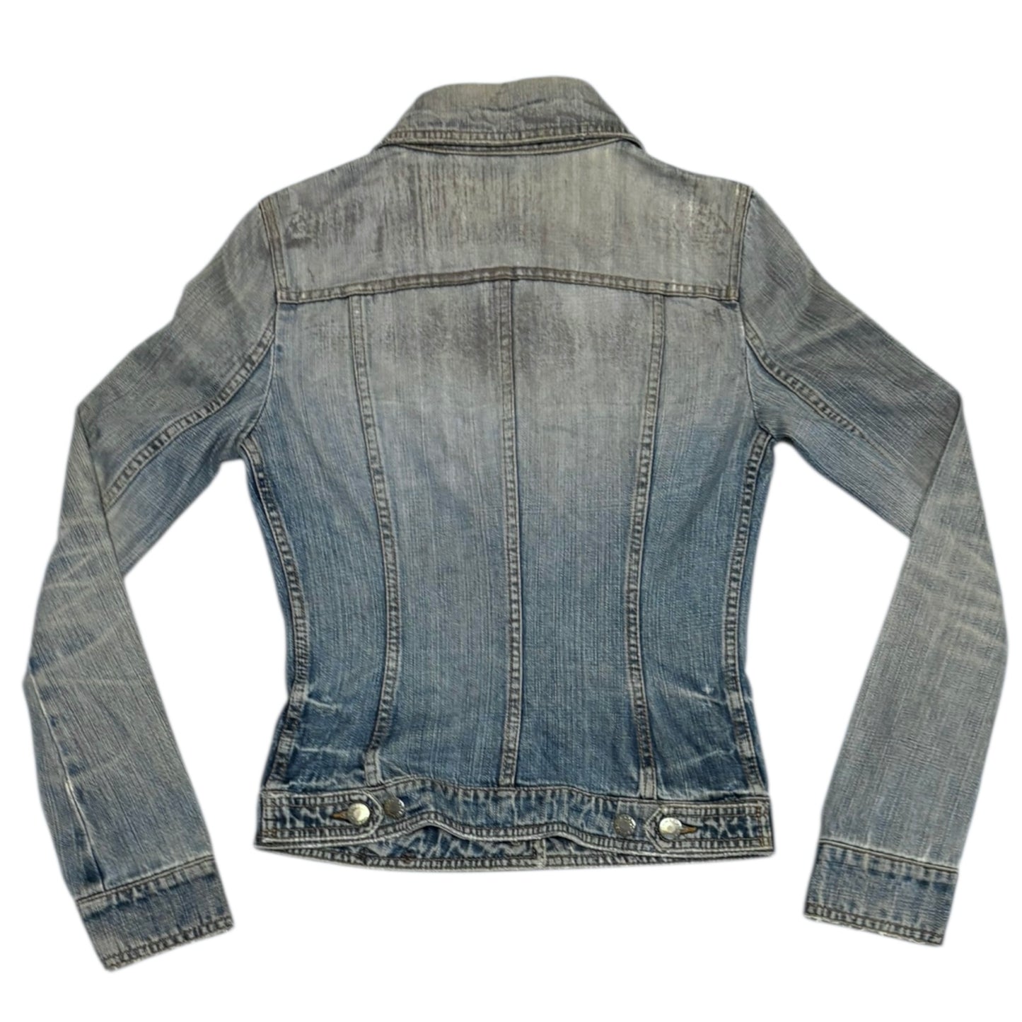 Dolce & Gabbana distressed blue multizip denim jacket