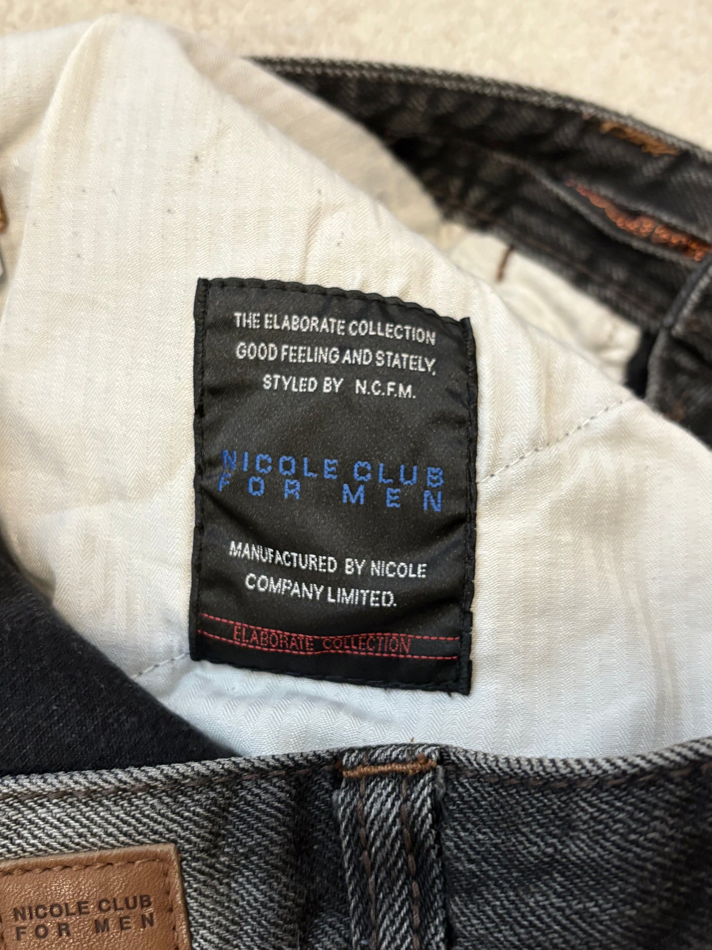 Nicole Club grey streaked claw mark shoe cut denim jeans