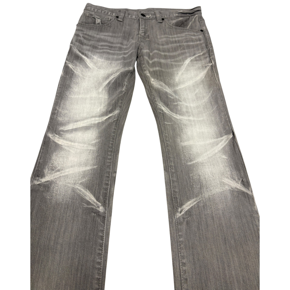 Tornado Mart grey fade wash whiskered denim jeans
