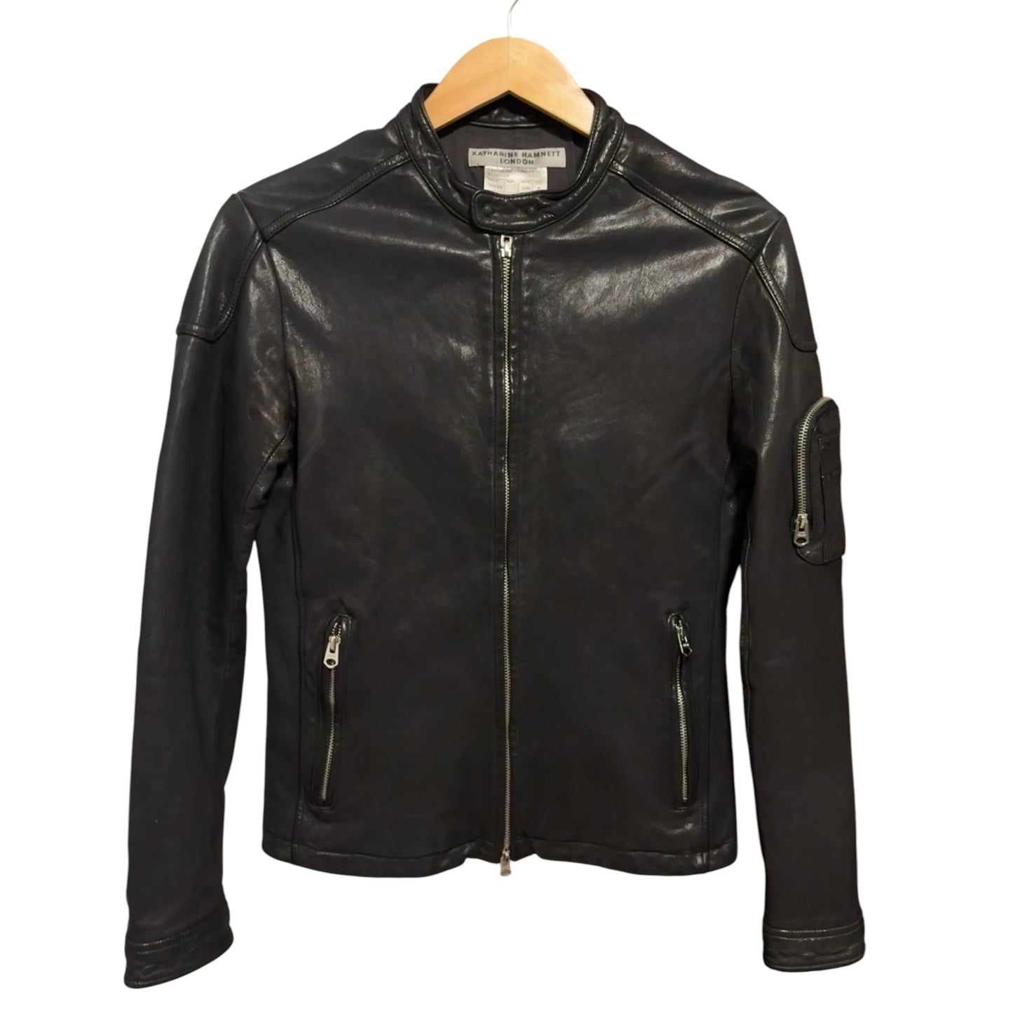 Katharine Hamnett goat leather bomber jacket