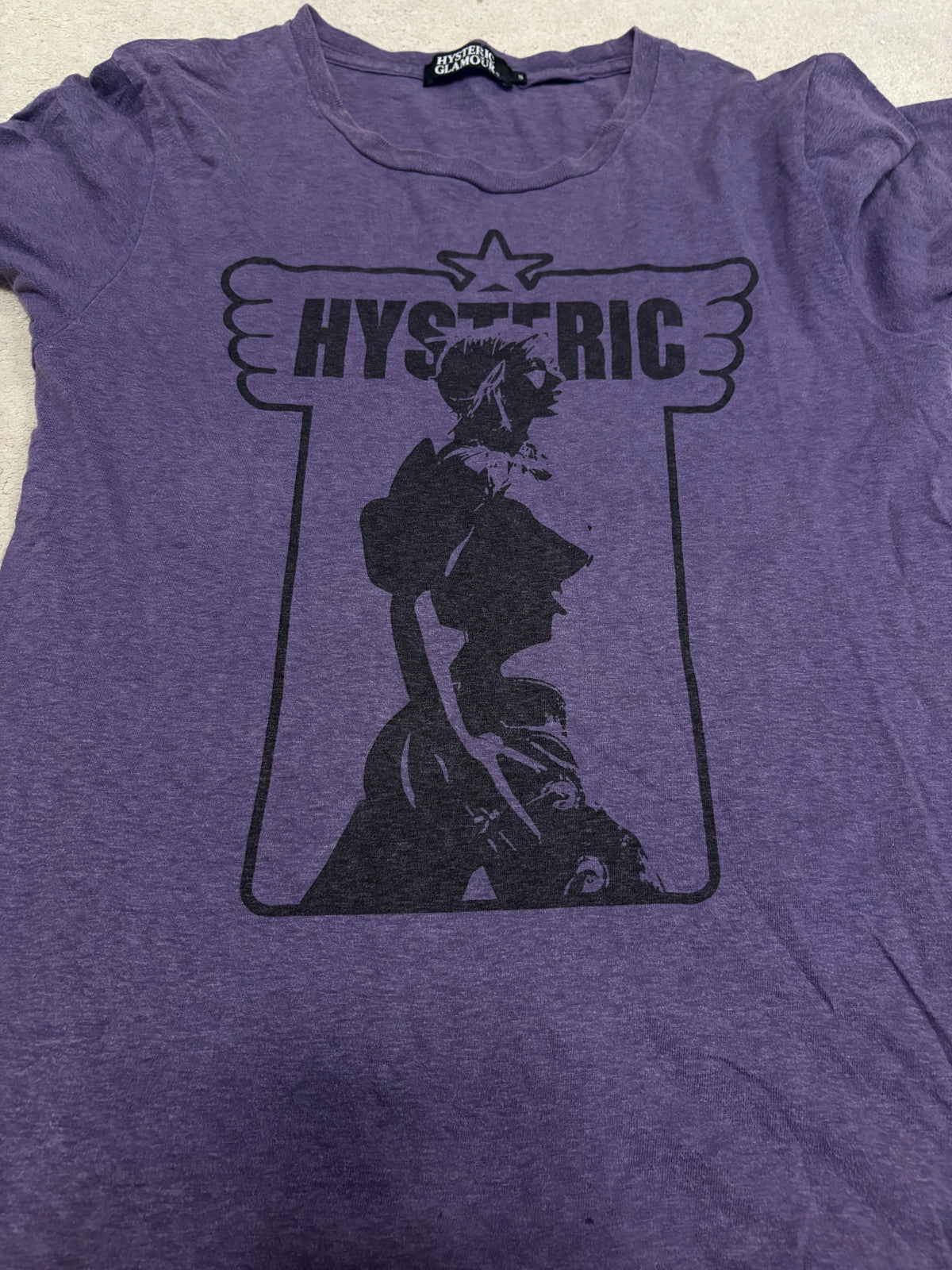 Hysteric Glamour purple futuristic girl graphic T-shirt