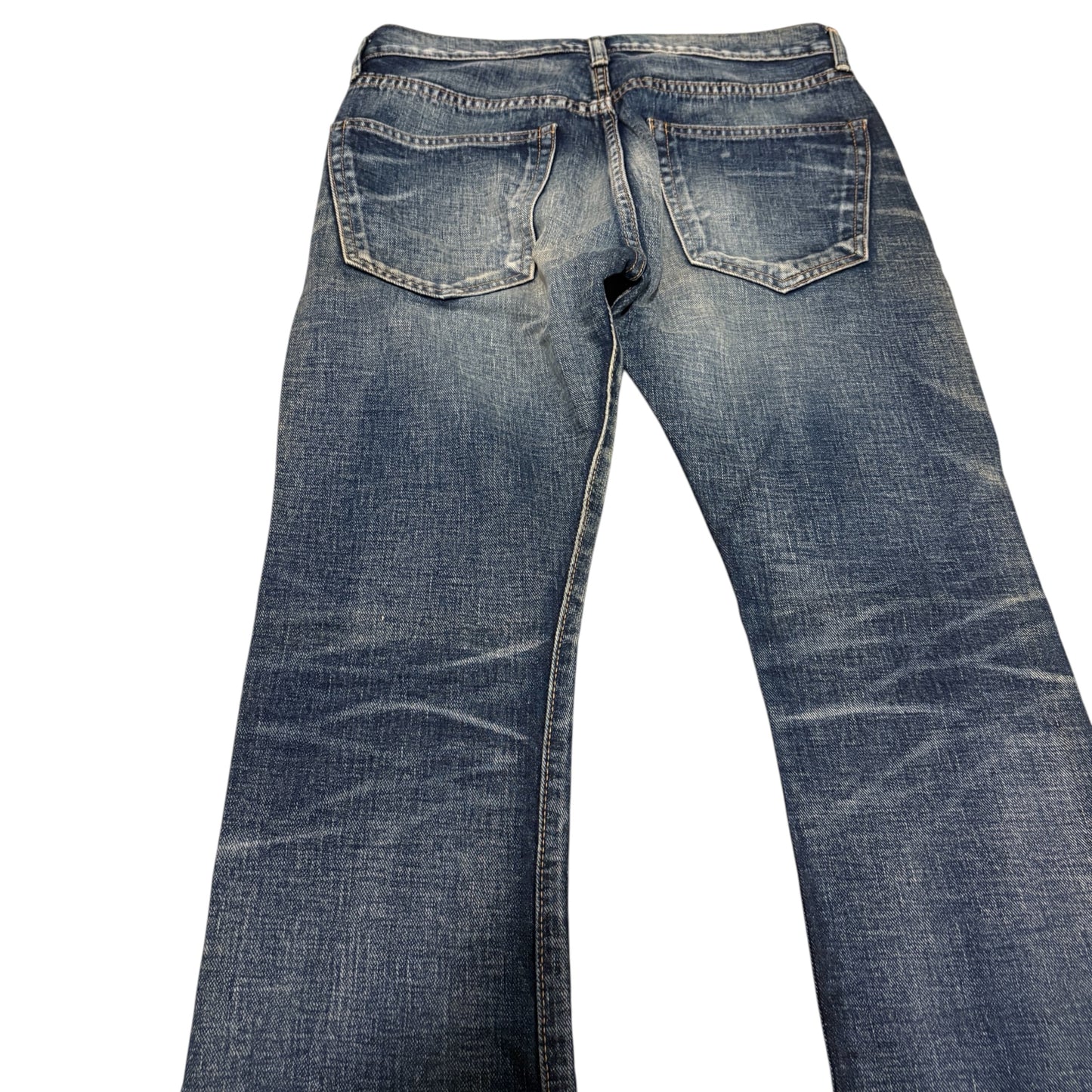 Jun Hashimoto blue fade wash bootcut denim jeans