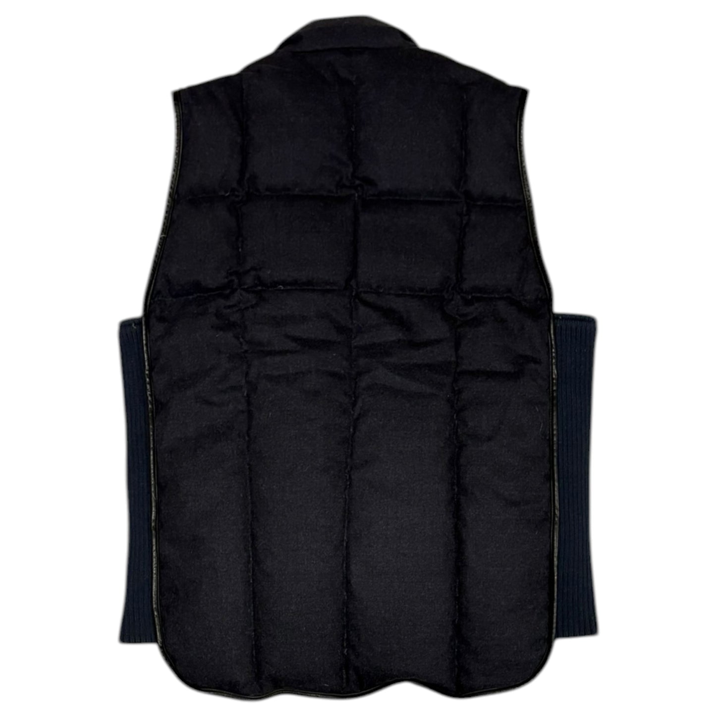 Mihara Yasuhiro navy wool gilet duffle latch jacket w cotton sides