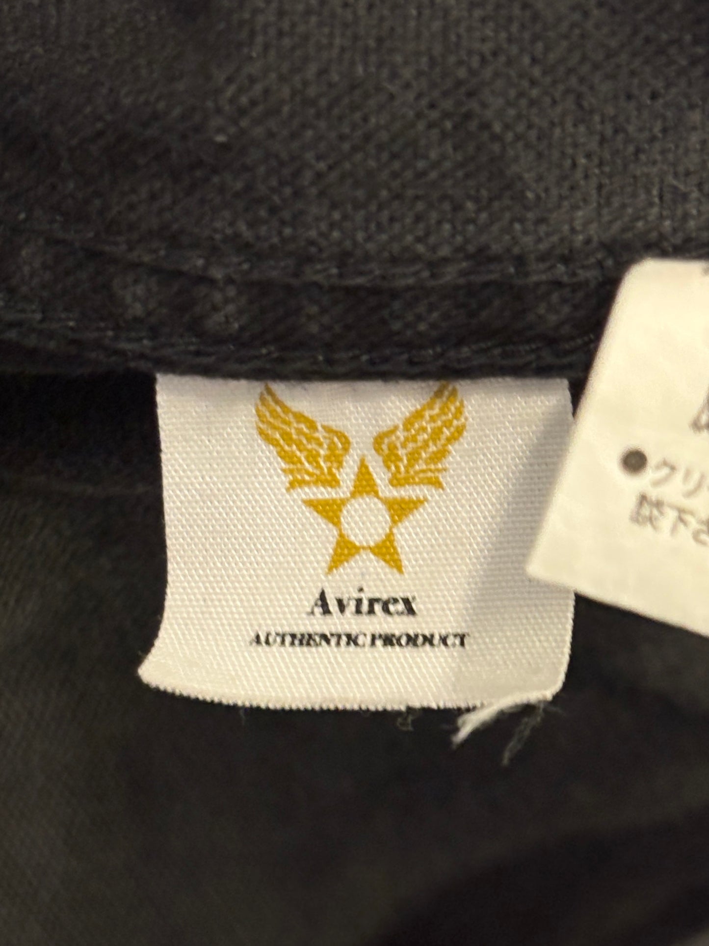 Avirex asymmetric multizip leather pocket denim jacket