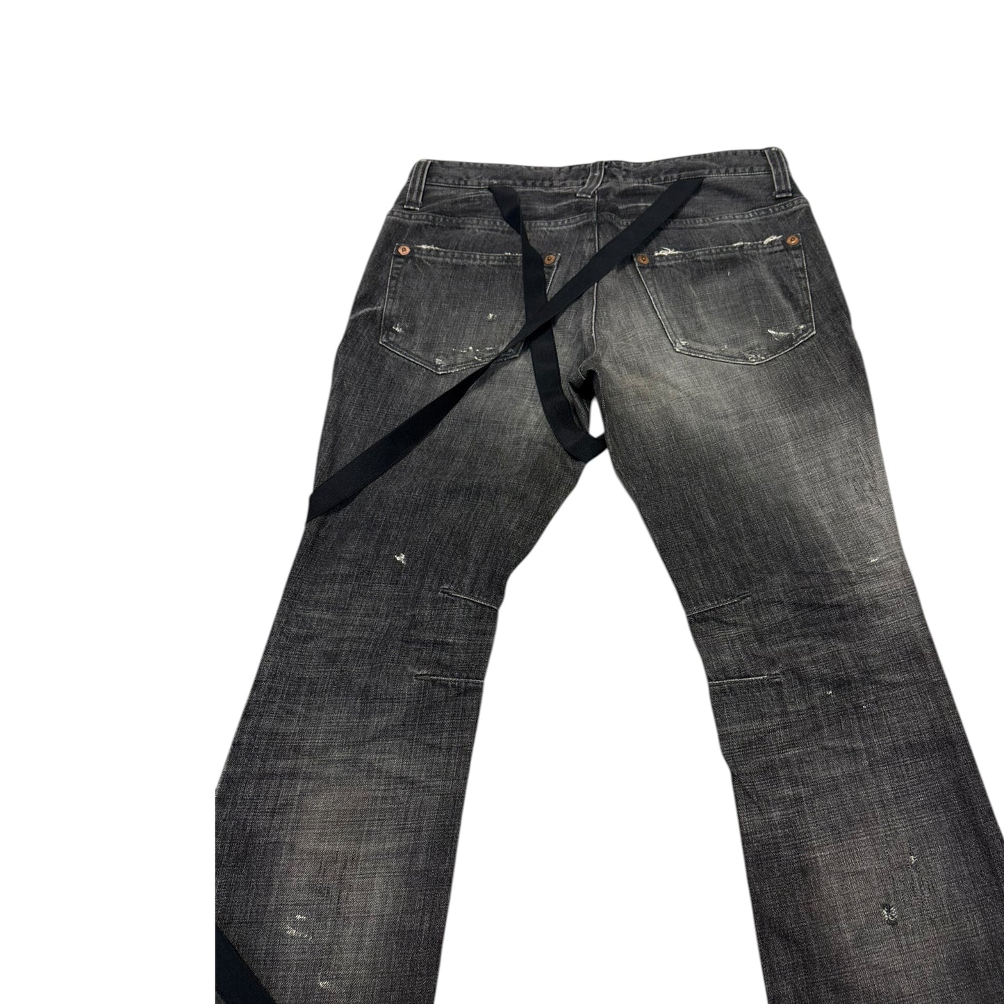 Kazuhiro Takakura grey bondage harness distressed denim jeans
