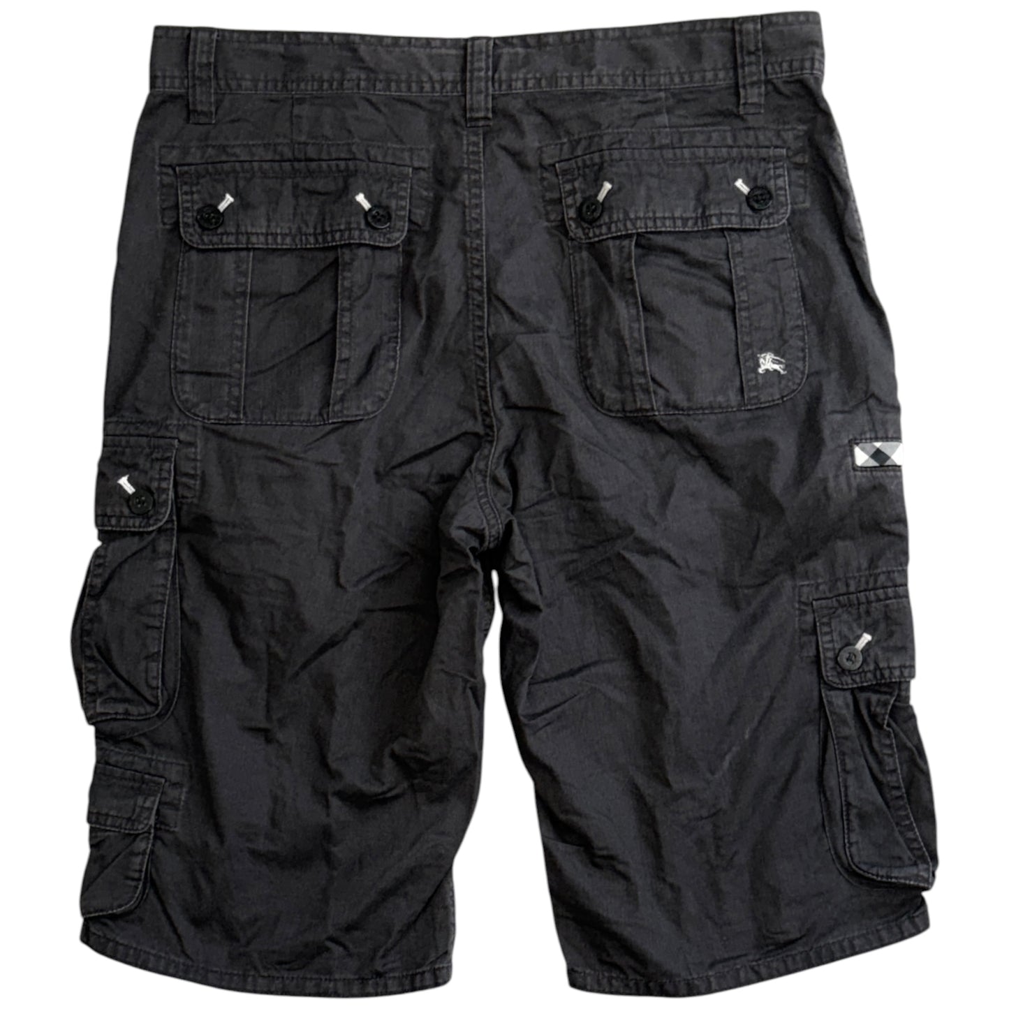 Burberry Black Label black cargo utility multipocket shorts