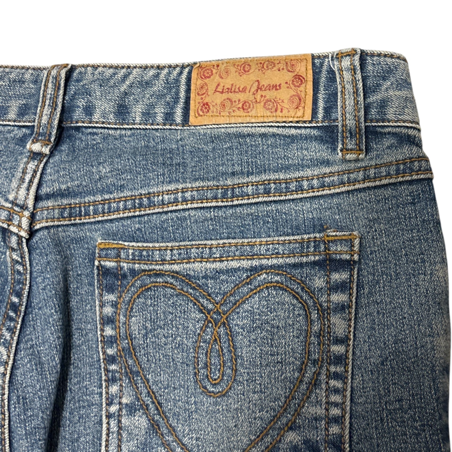 Liz Lisa lace up bootcut denim w/ embroided heart pocket