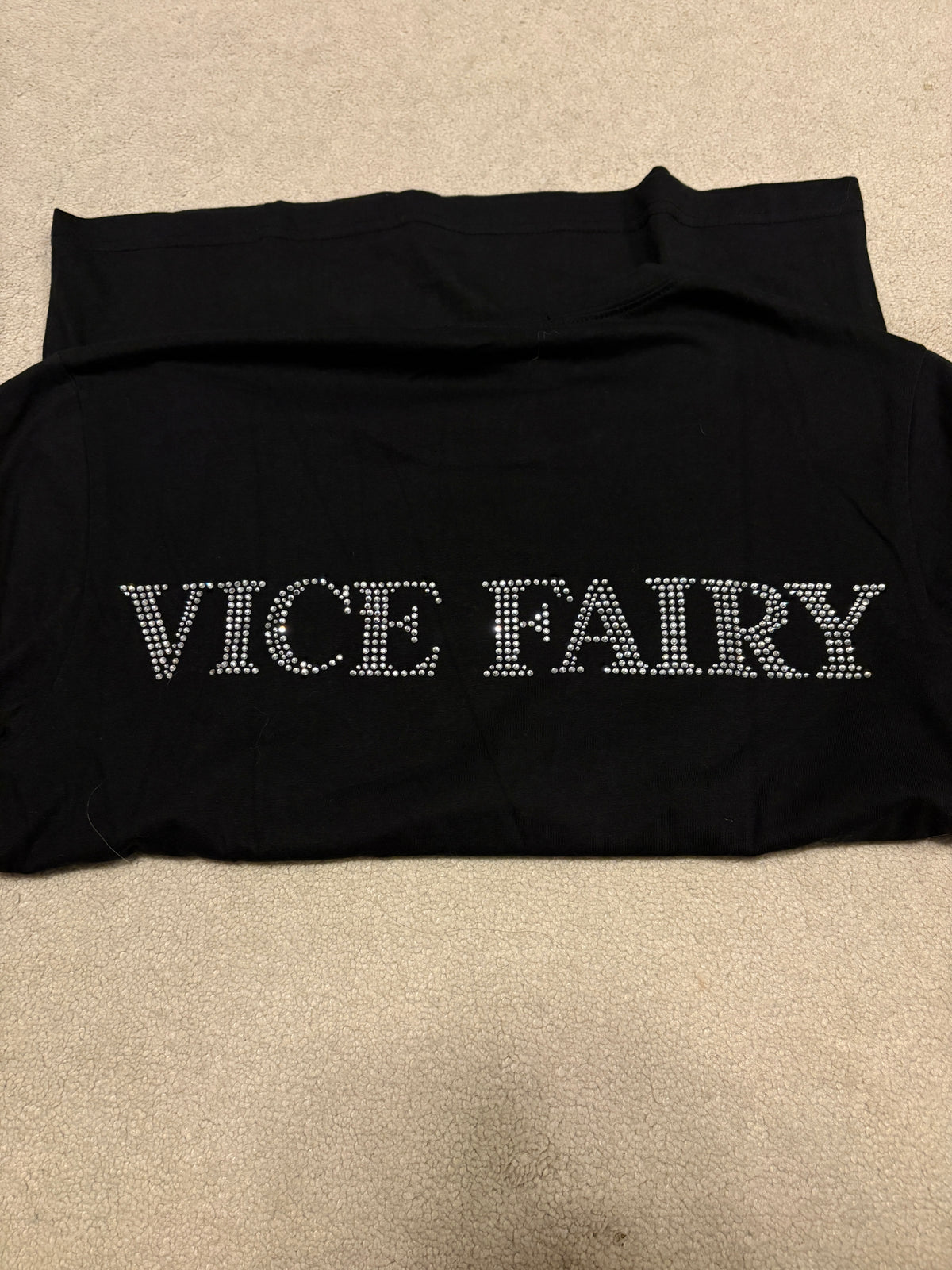 Vice Fairy rhinestone studded One Piece spellout T-shirt