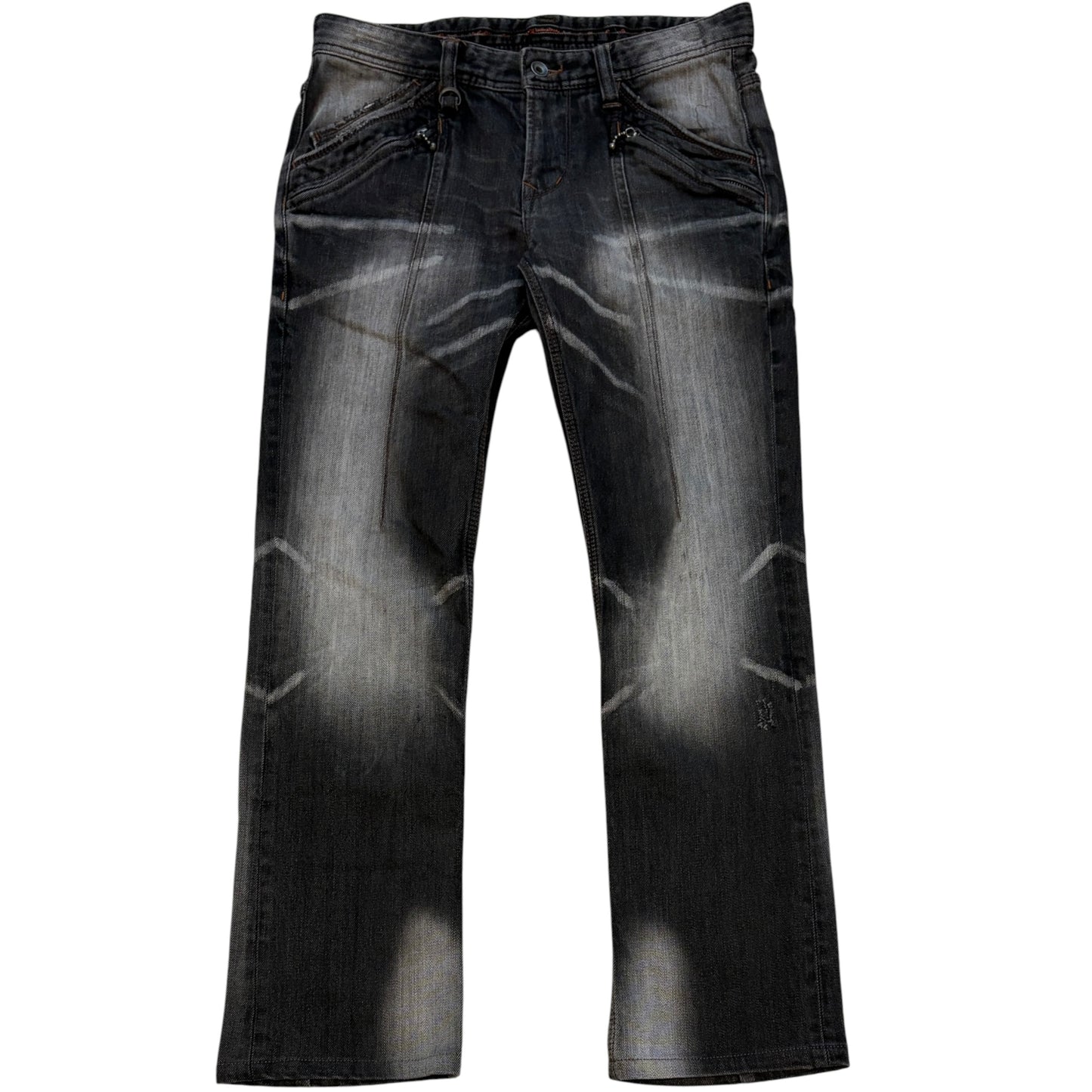 Nicole Club grey streaked claw mark shoe cut denim jeans