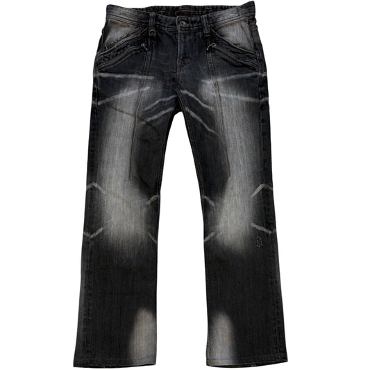 Nicole Club grey streaked claw mark shoe cut denim jeans