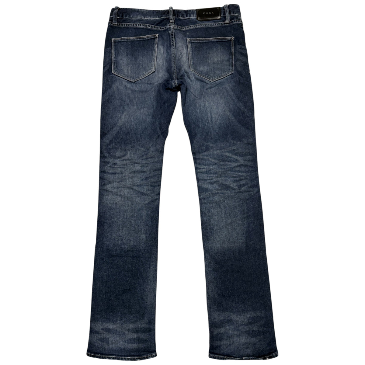 Fuga whiskered blue fade wash bootcut denim jeans