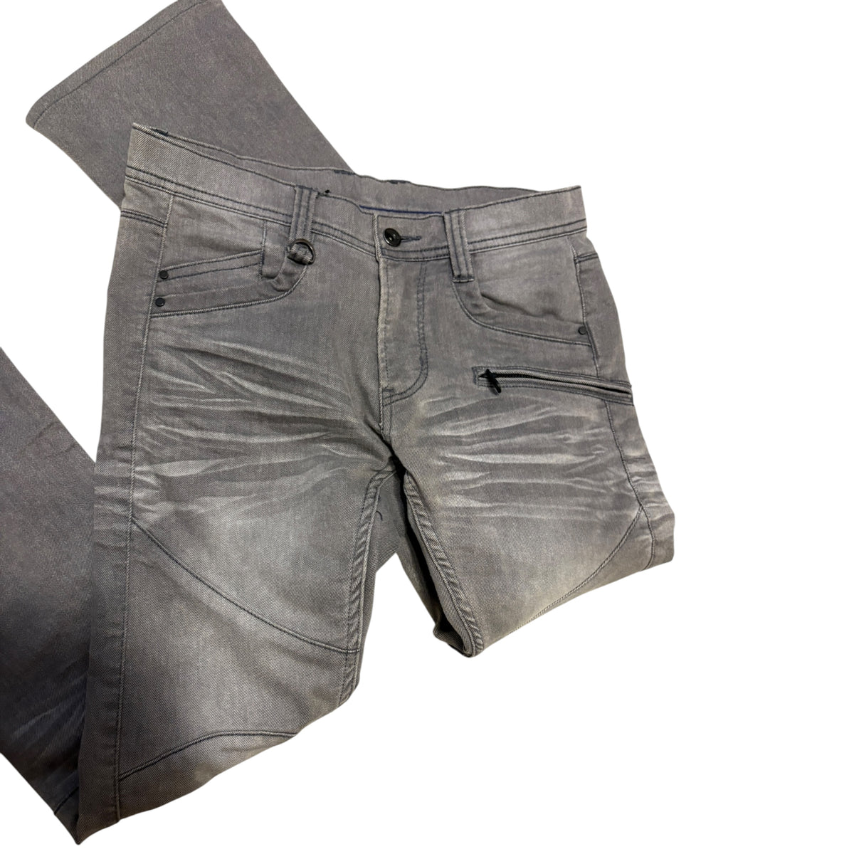 Hideaways grey streaked denim jeans