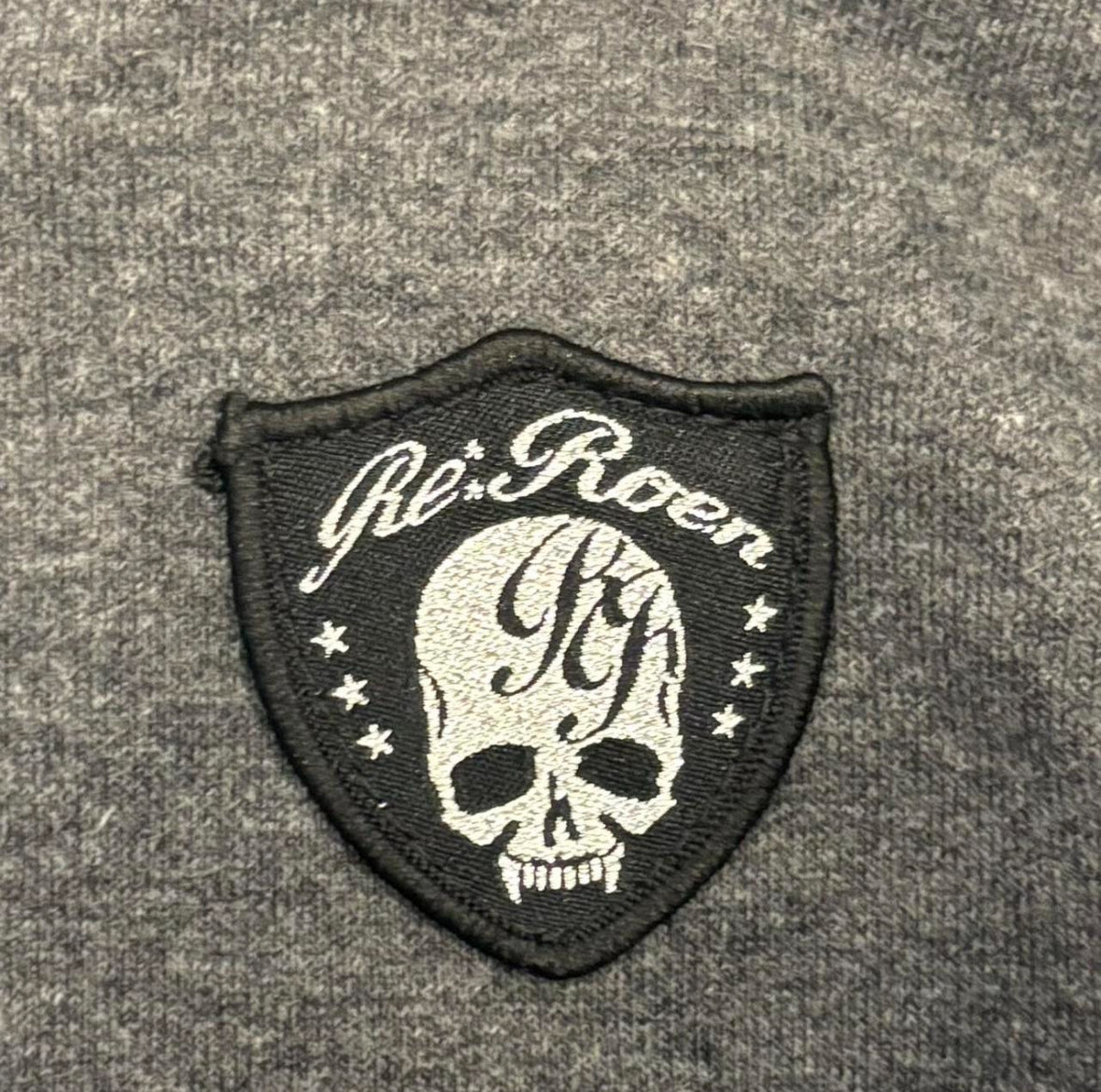 Roen grey shoulder pocket zip hoodie