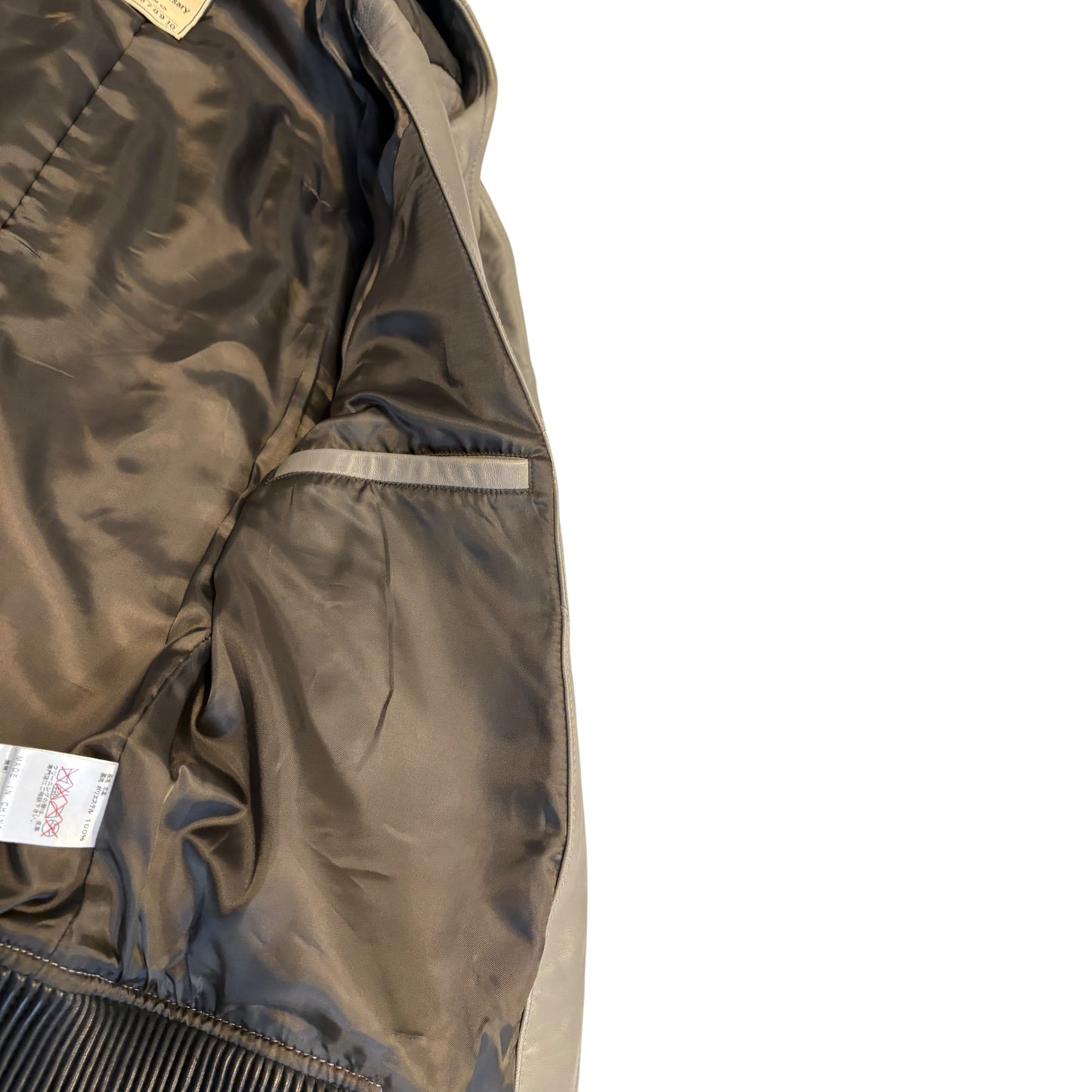Morgan de Toi Homme khaki black lambskin leather boxer jacket