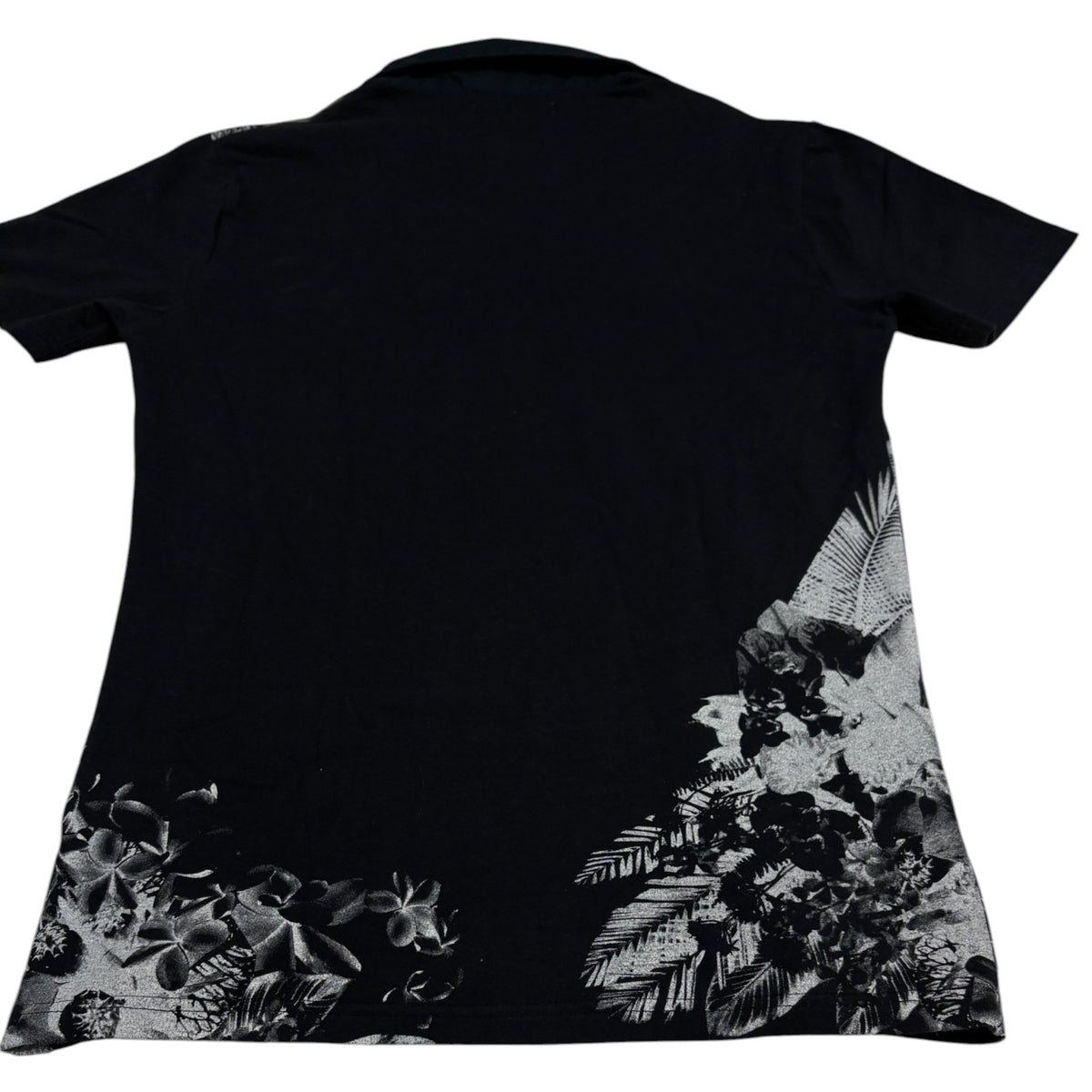 Morgan Homme black tropical floral print polo T-shirt