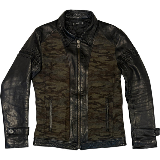 Plag hybrid camo lambskin leather jacket