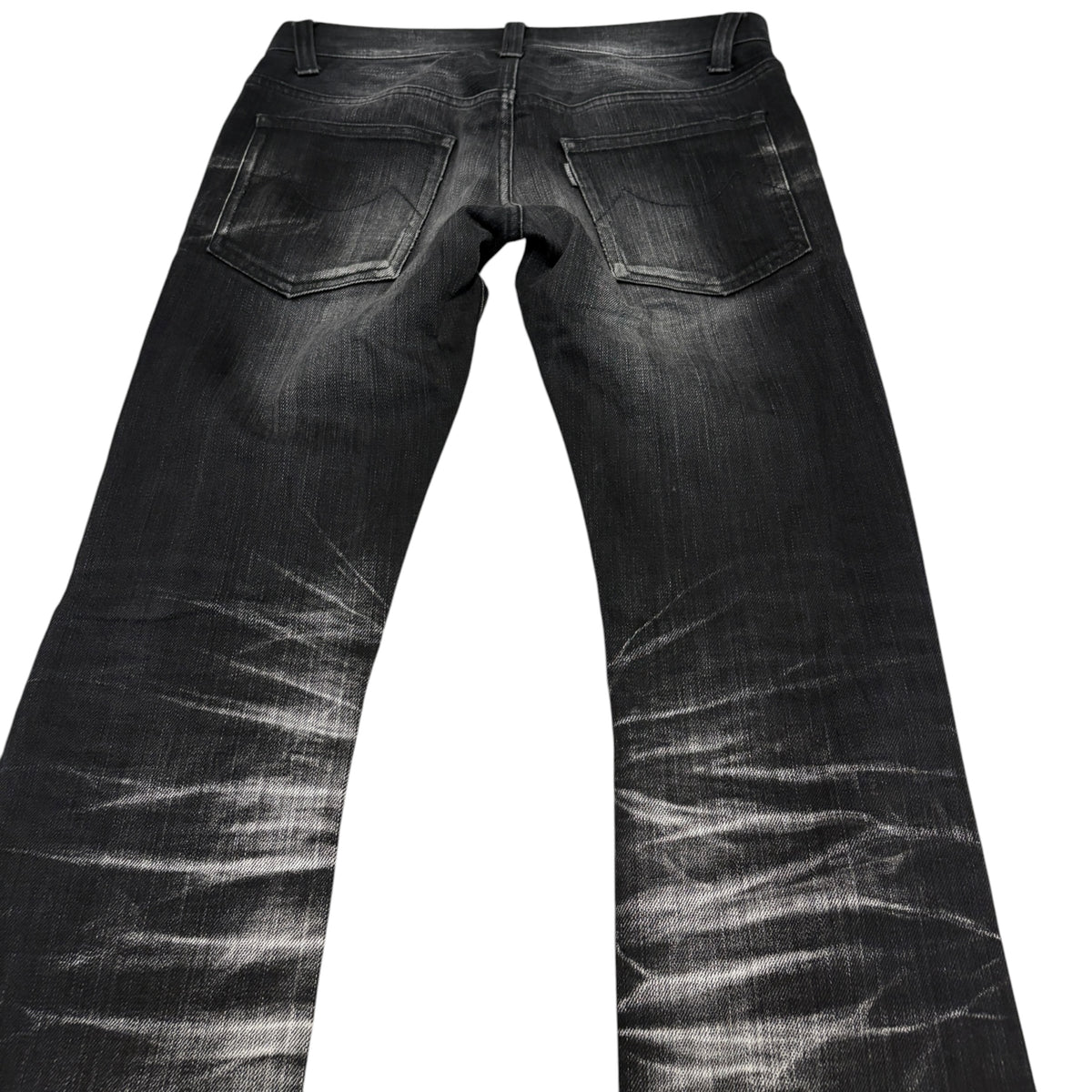 Tornado Mart black grey claw mark whiskered denim bootcut jeans