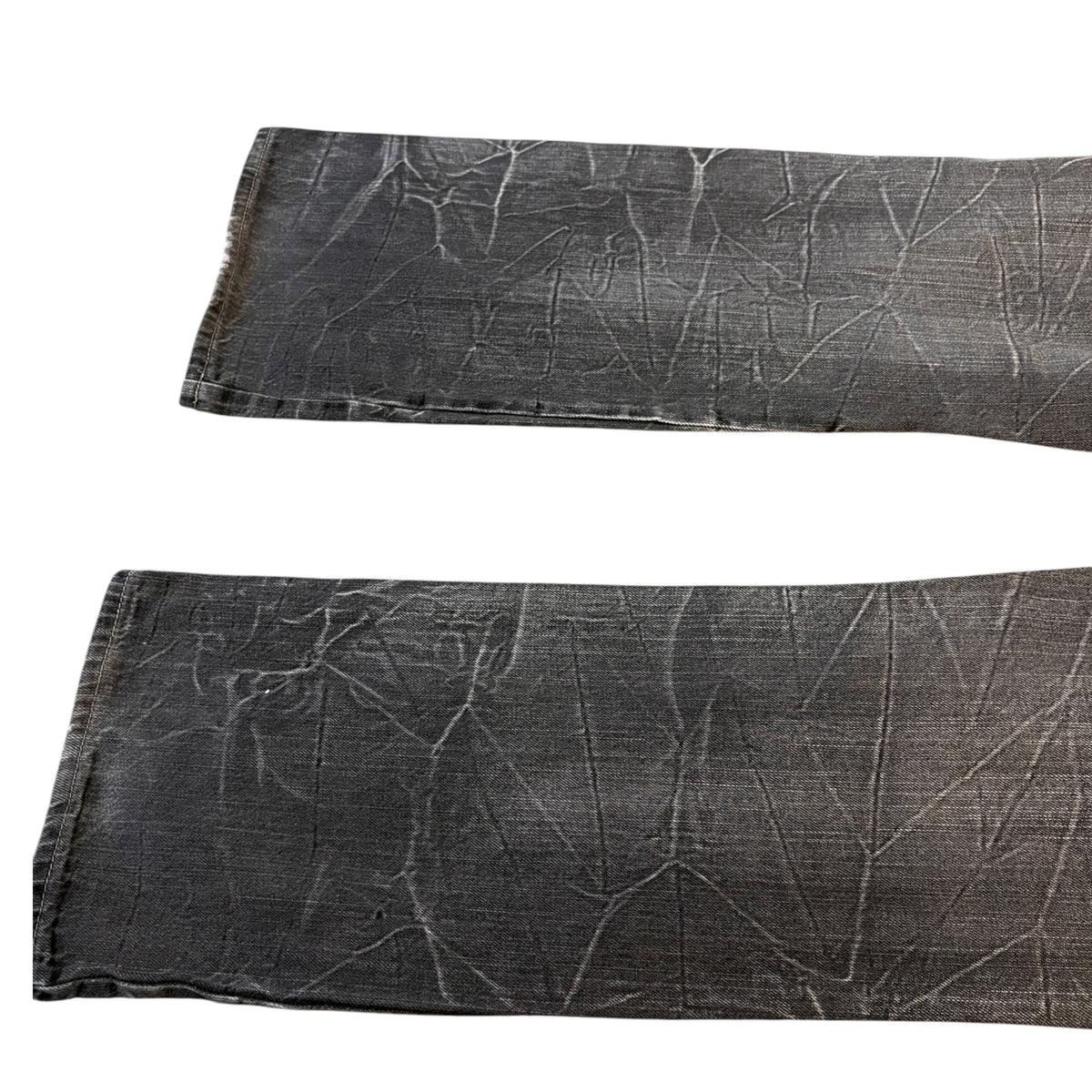 Japanese brand grey whiskered fade wash denim jeans