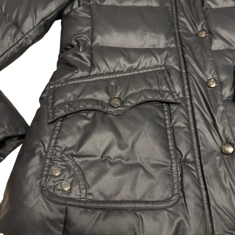 Burberry Blue Label (JP exclusive line) black fur hood puffer down jacket