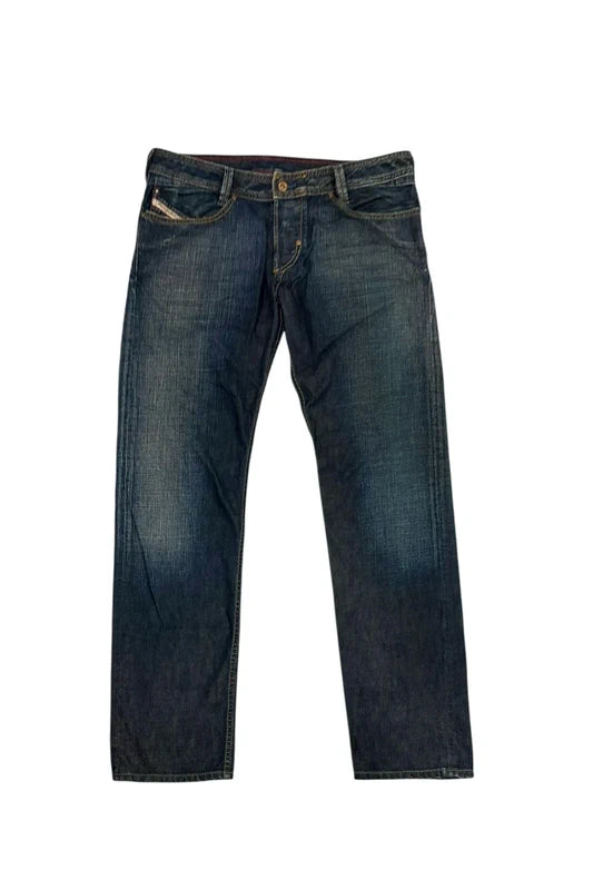 Japanese Diesel Slammer jeans with leather zips & embroidery