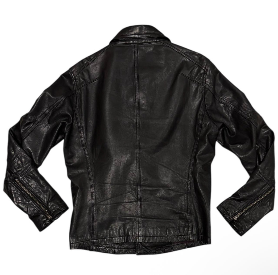 Vanquish Tokyo black multizip detailed lambskin leather jacket