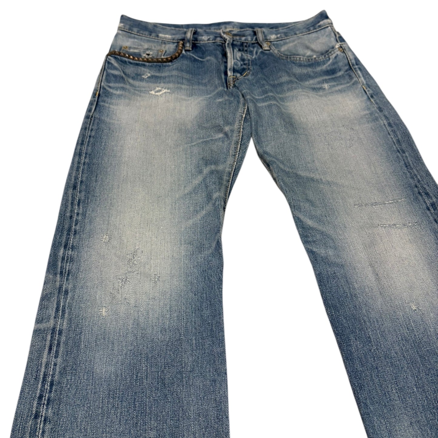 Hysteric Glamour studded pocket blue denim jeans