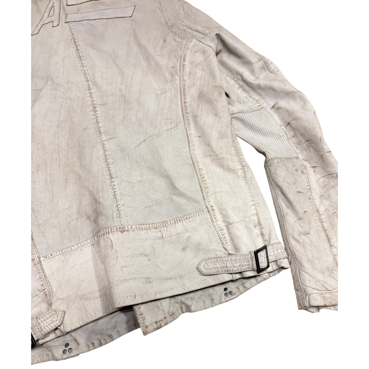 Diesel 2006 Daytona asymmetric white lambskin leather motorcycle jacket RRP £700