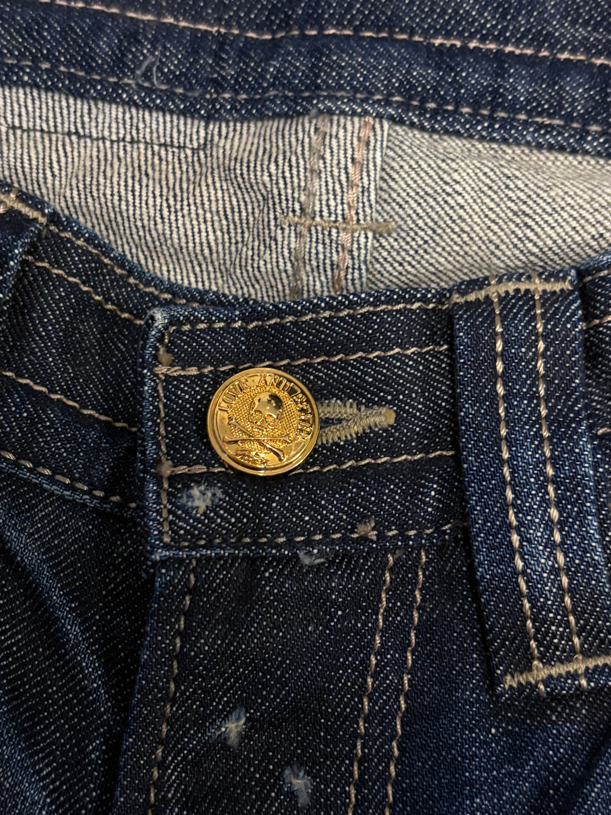 Roen blue claw mark denim jorts