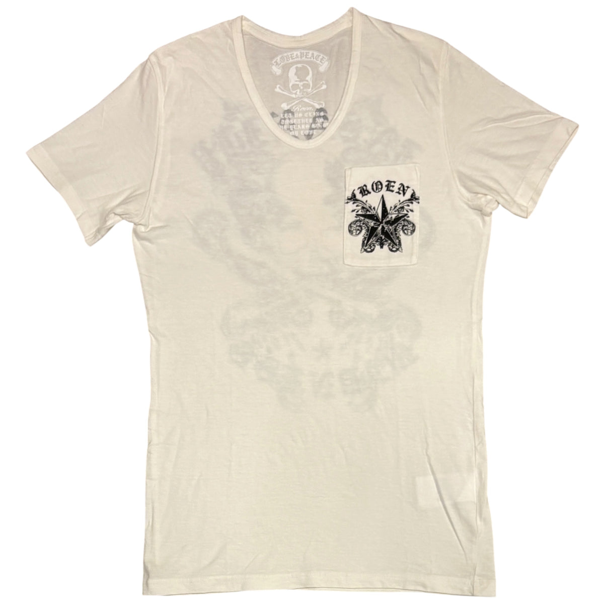 Roen white skull detailed graphic T-shirt