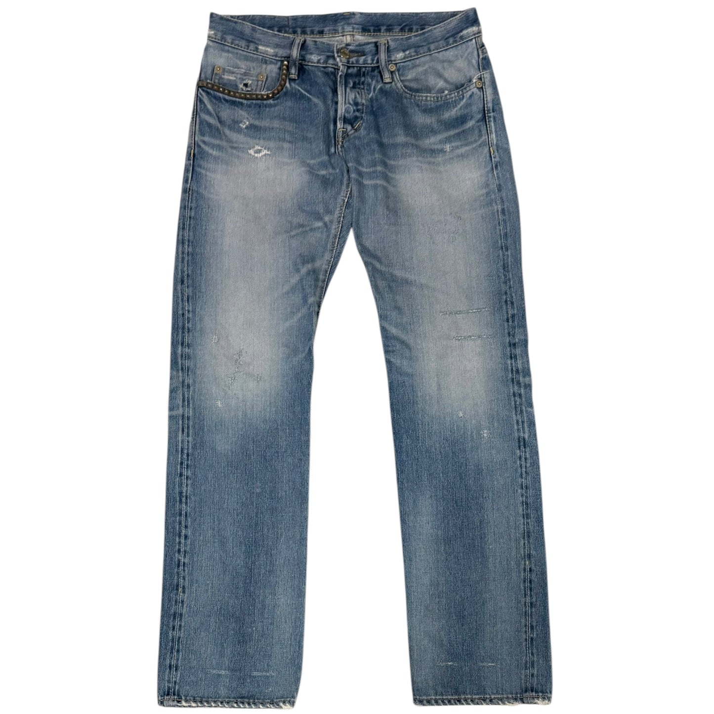 Hysteric Glamour studded pocket blue denim jeans