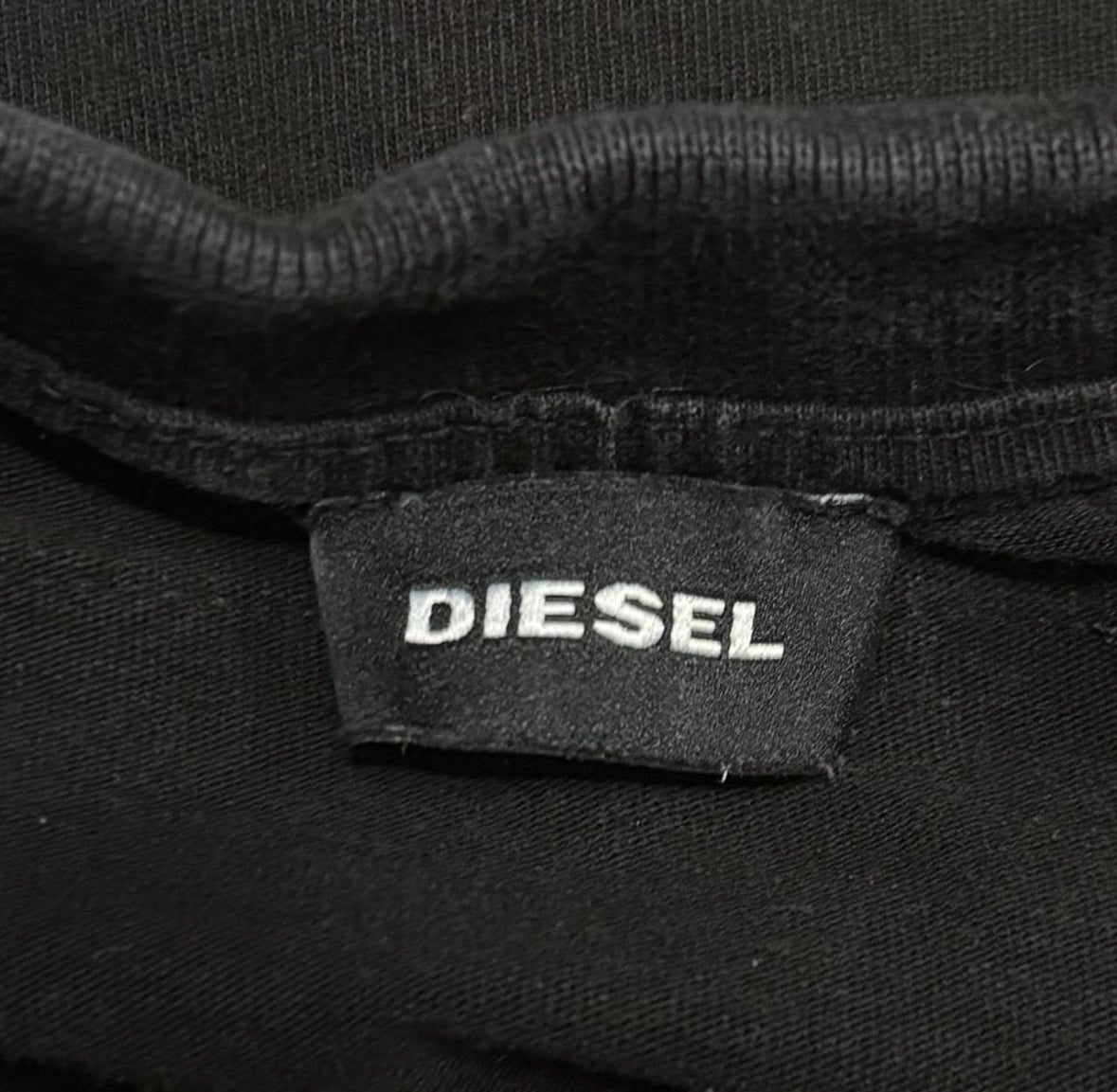 Diesel black embroided patch polo T-shirt