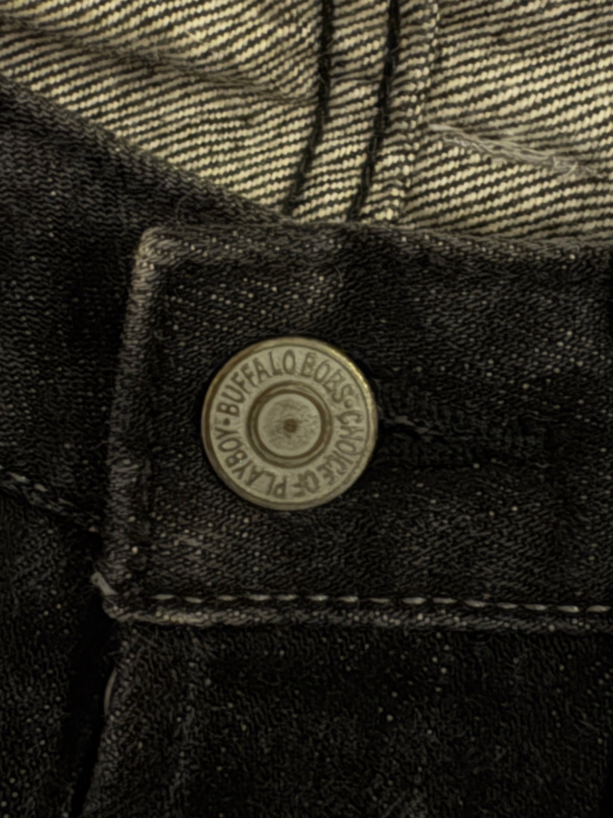 Buffalo Bobs grey black whiskered straight leg denim jeans