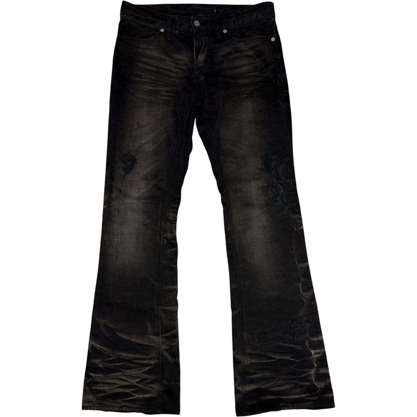 Fuga streaked honeycomb black bootcut denim jeans