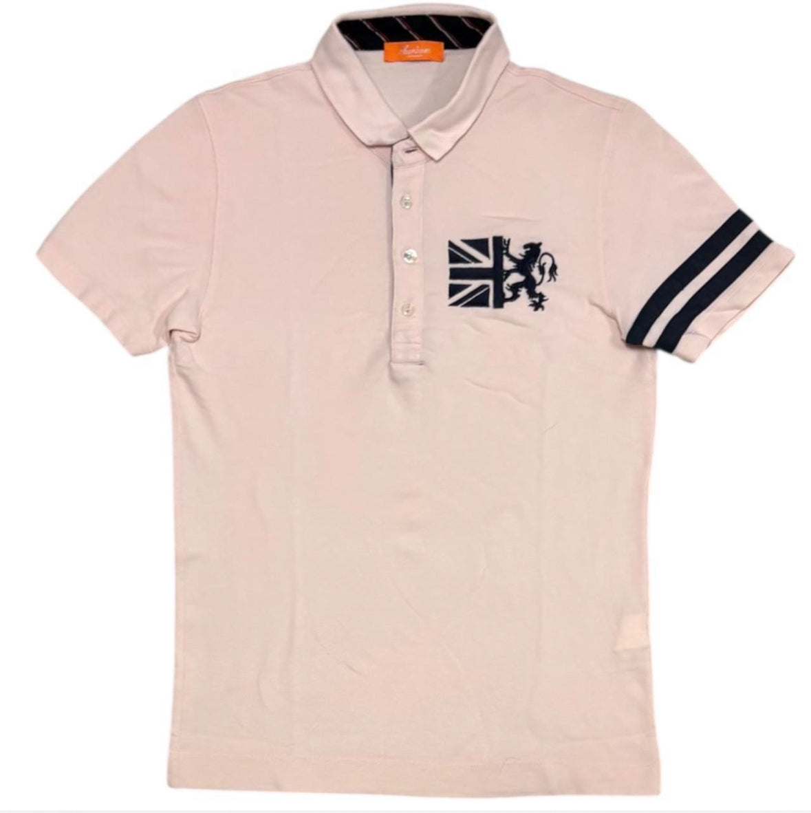 Hideaways light pink union jack polo T-shirt