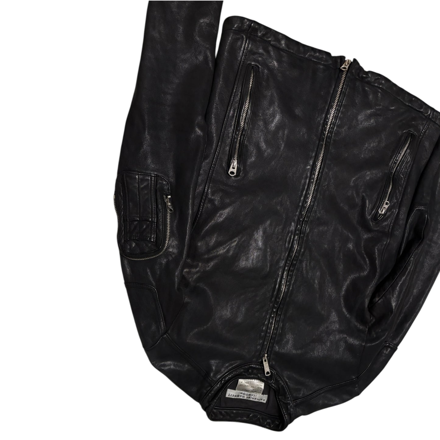Katharine Hamnett goat leather bomber jacket