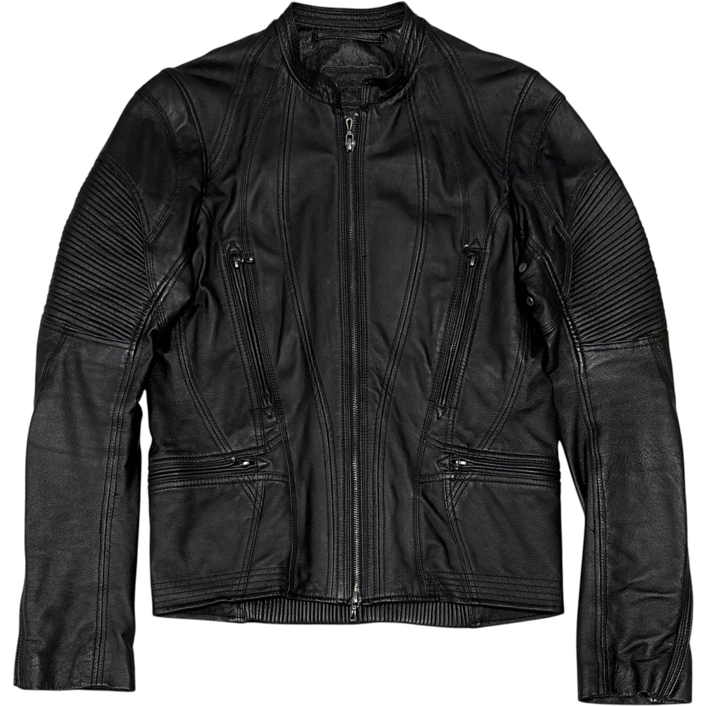 Goa buffalo leather multizip biker motorcycle jacket